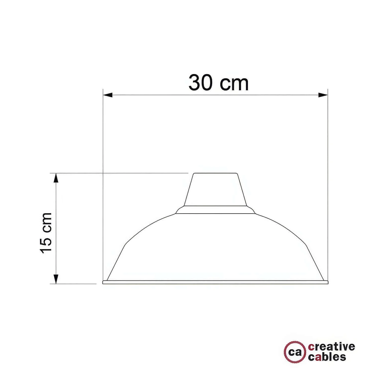 Abat-jour Bistrot en métal émaillé avec douille E27, diamètre 30 cm - Blanc - Image 4