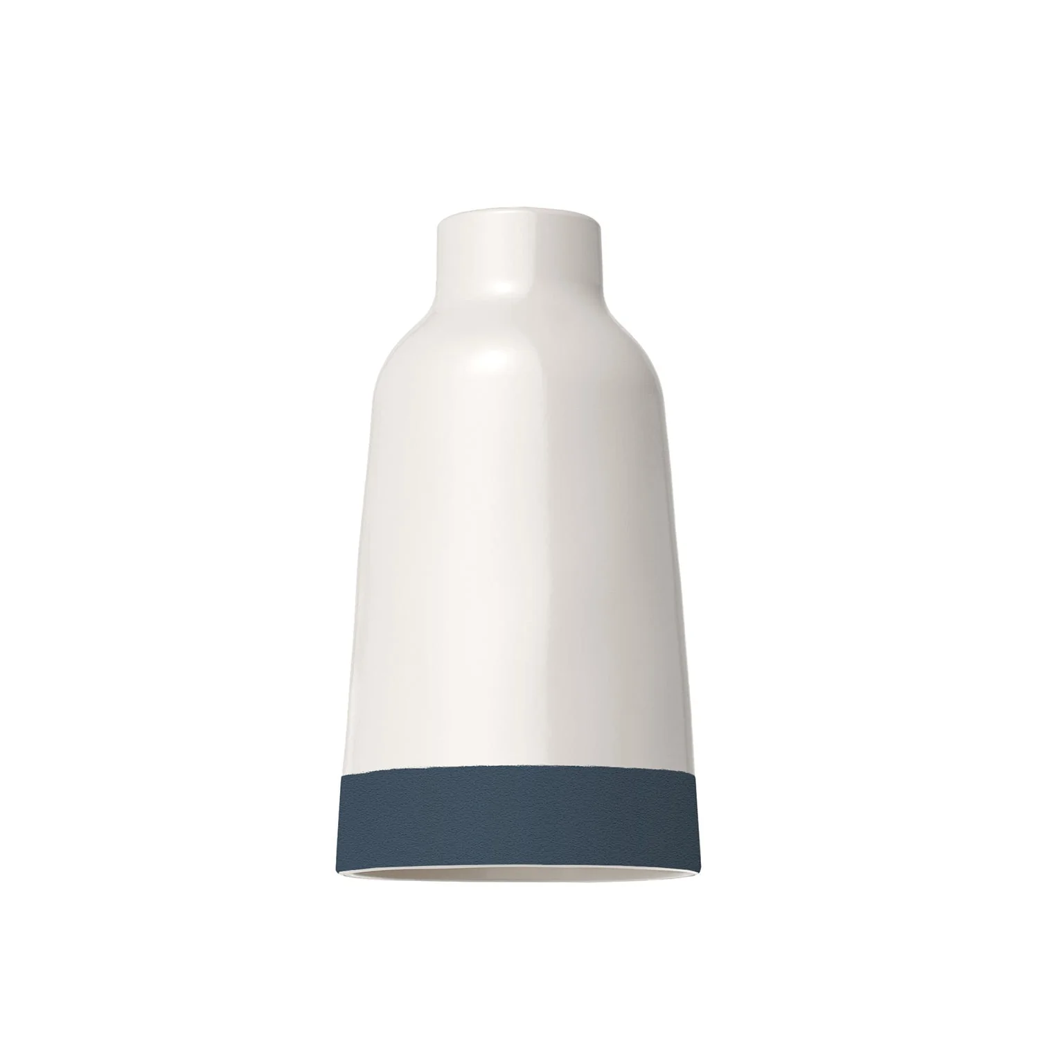 Abat-jour Bouteille bicolore en céramique Blanc et Pétrole, collection Materia - Made in Italy - Image 4