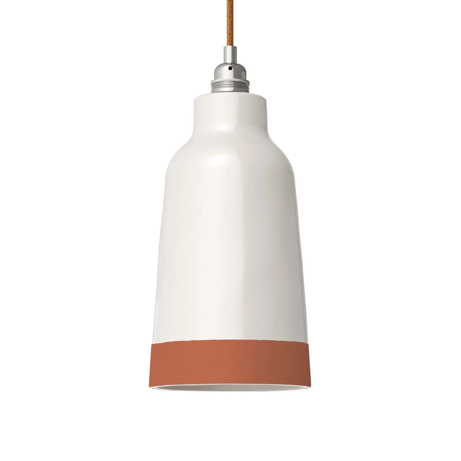 Abat-jour Bouteille bicolore en céramique Blanc et Terre cuite, collection Materia - Fabriqué en Italie