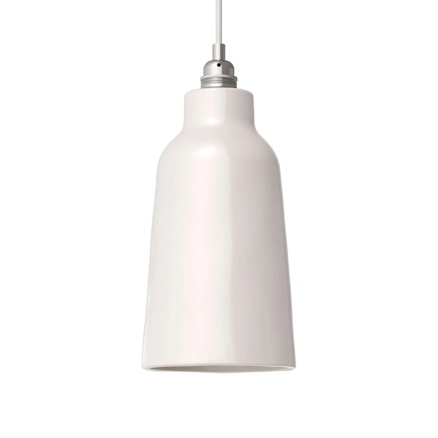Abat-jour Bouteille en céramique, collection Materia - Made in Italy - Blanc brillant