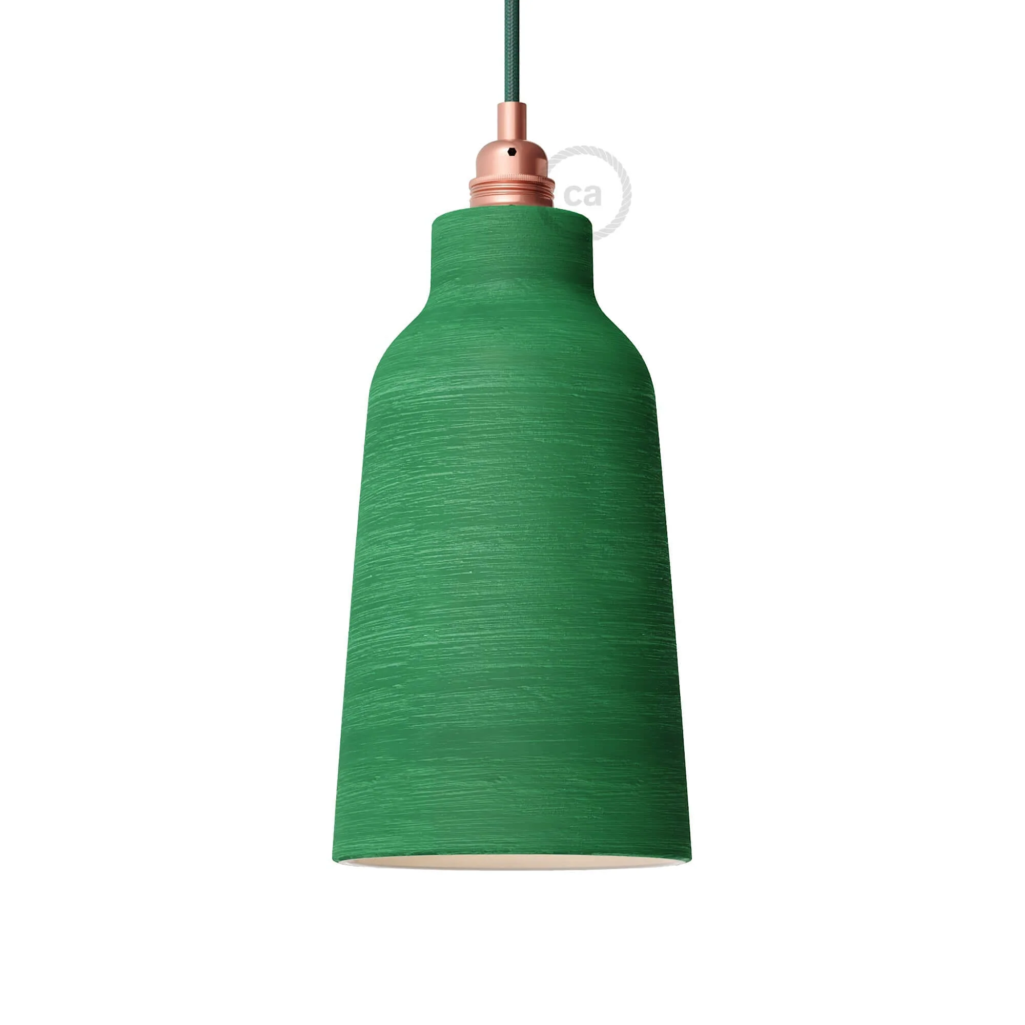 Abat-jour Bouteille en céramique, collection Materia - Made in Italy - Evergreen strié
