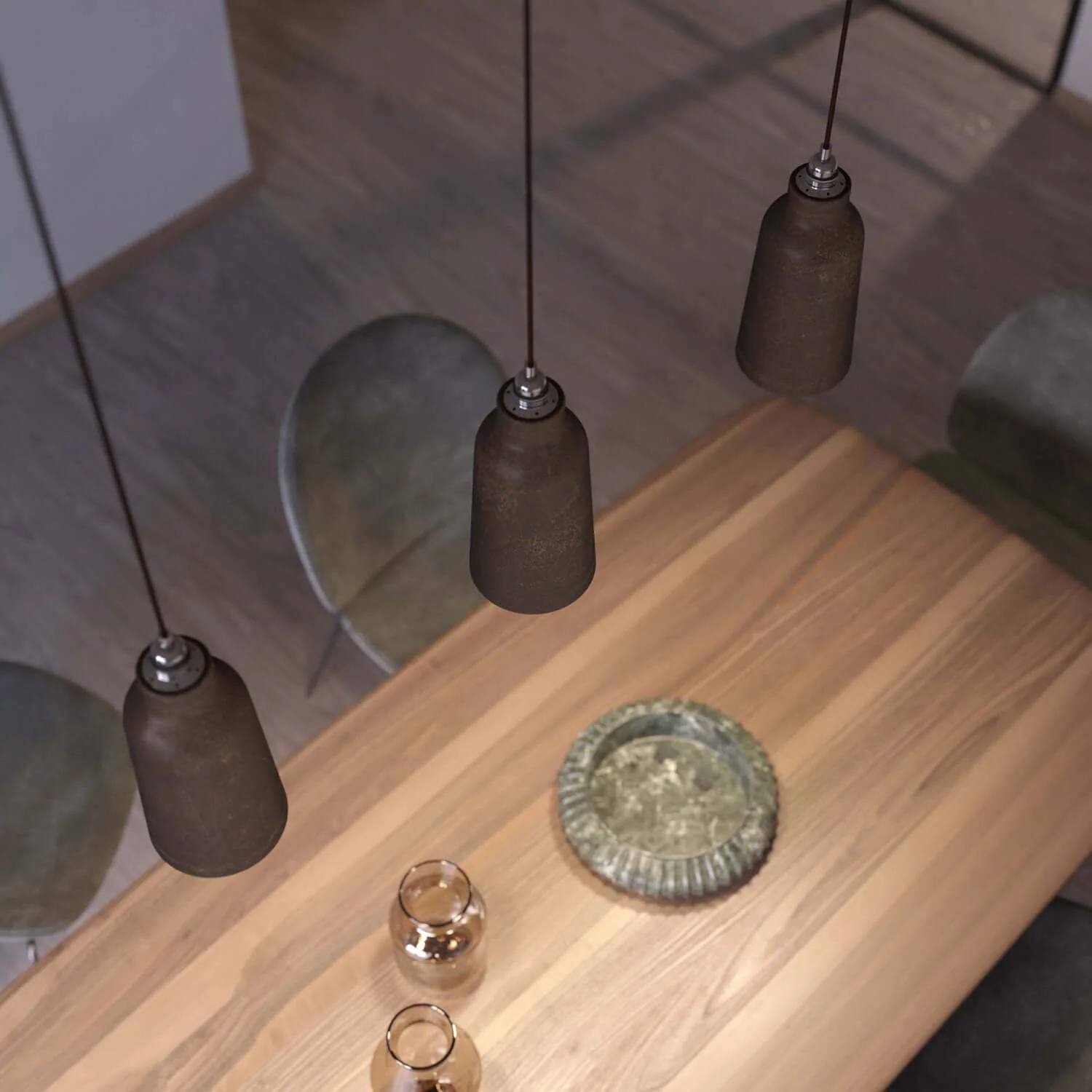 Abat-jour Bouteille en céramique, collection Materia - Made in Italy - Effet corten - Image 3