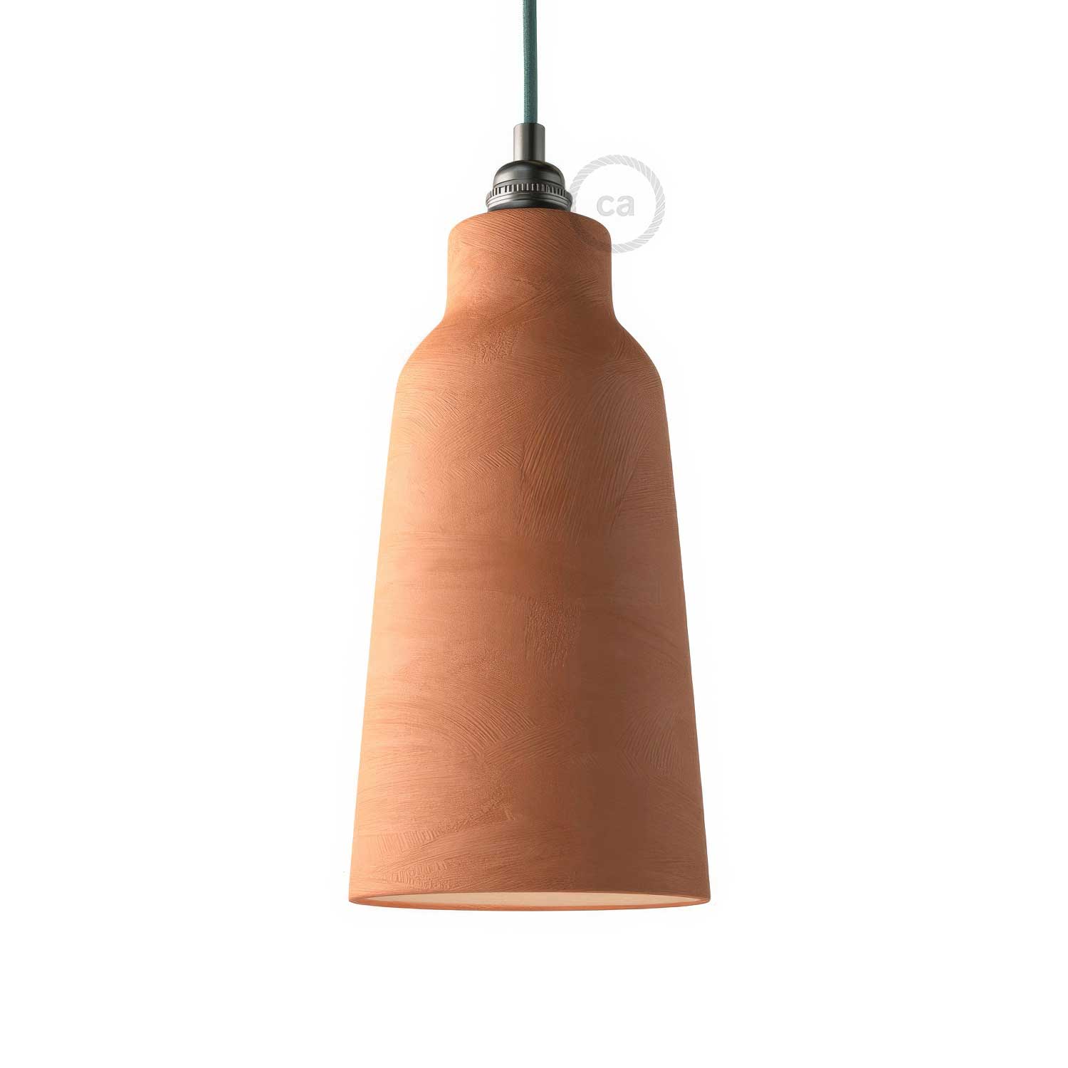 Abat-jour Bouteille en céramique, collection Materia - Fabriqué en Italie - Terre cuite striée