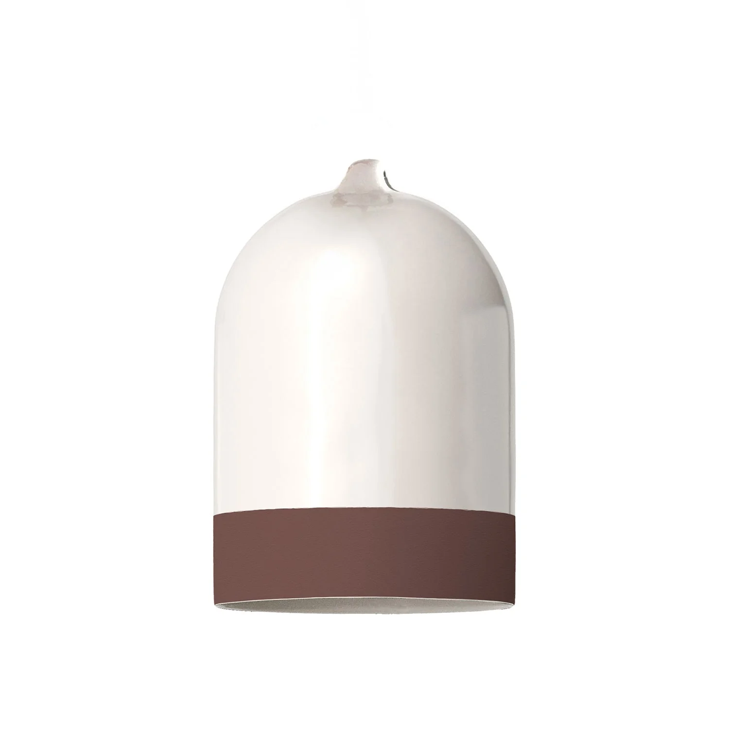 Abat-jour cloche Mini XS bicolore en céramique blanc et marron, collection Materia - Fabriqué en Italie - Image 3