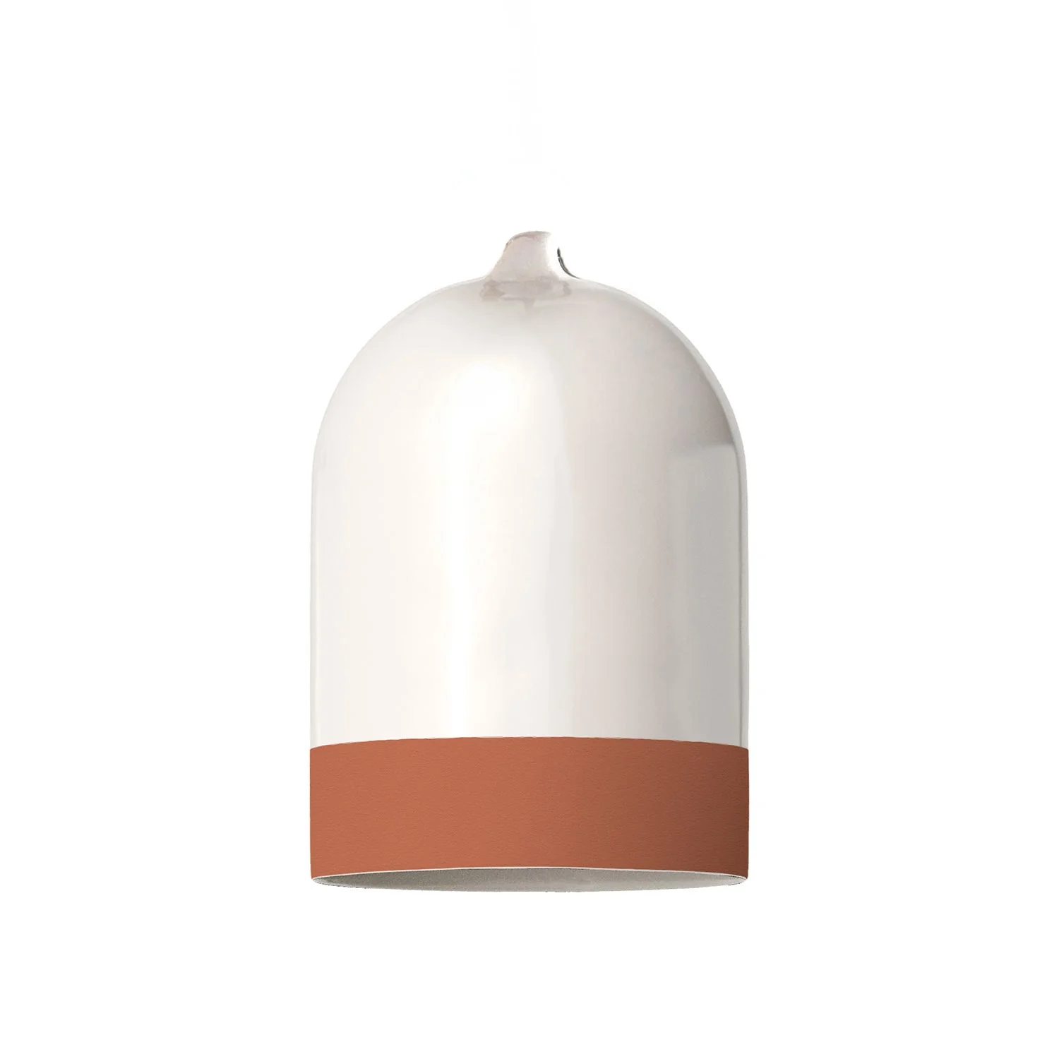 Abat-jour cloche Mini XS bicolore en céramique Blanc et Terre cuite, collection Materia - Made in Italy - Image 3