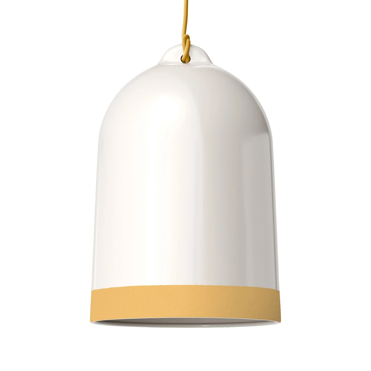 Abat-jour Campana XL bicolore en céramique Blanc et Jaune, collection Materia - Made in Italy