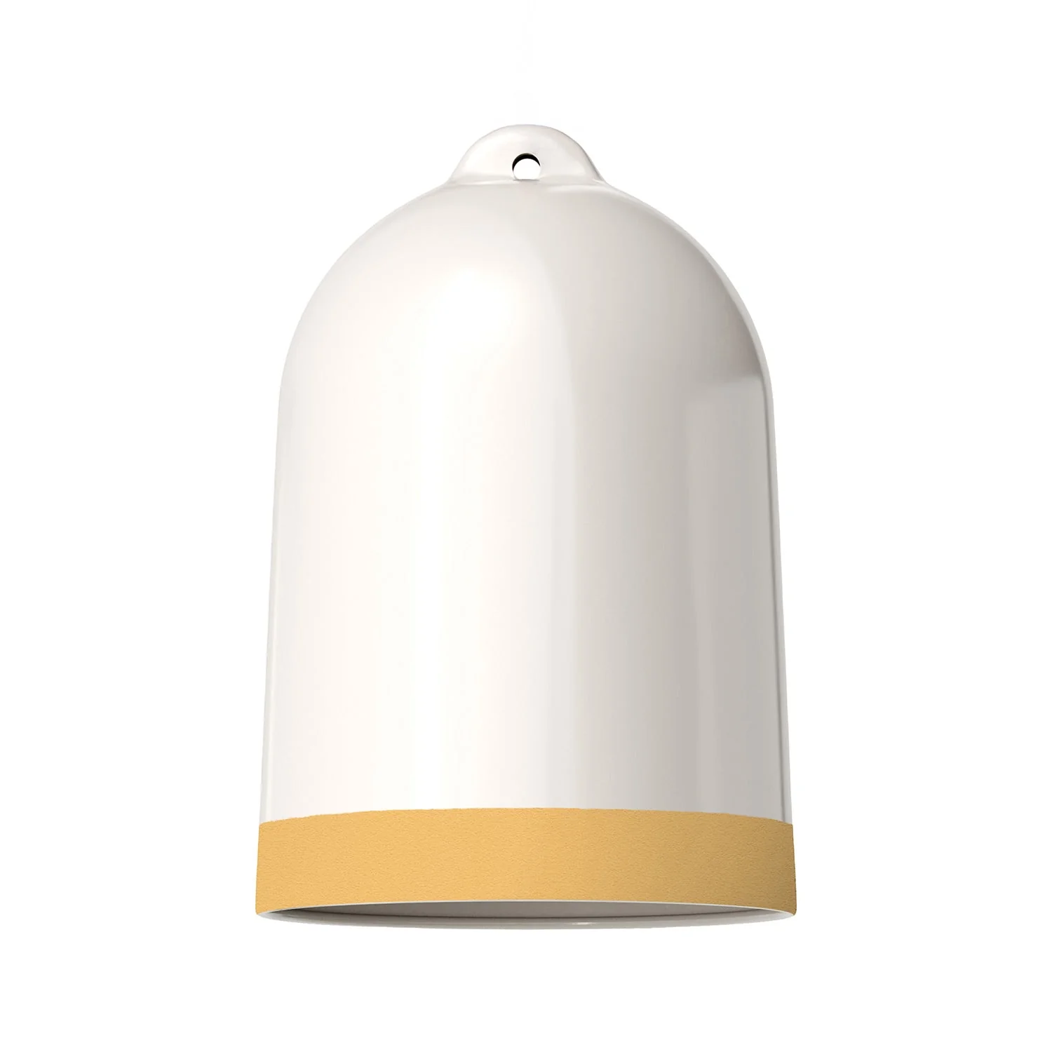 Abat-jour Campana XL bicolore en céramique Blanc et Jaune, collection Materia - Made in Italy - Image 3