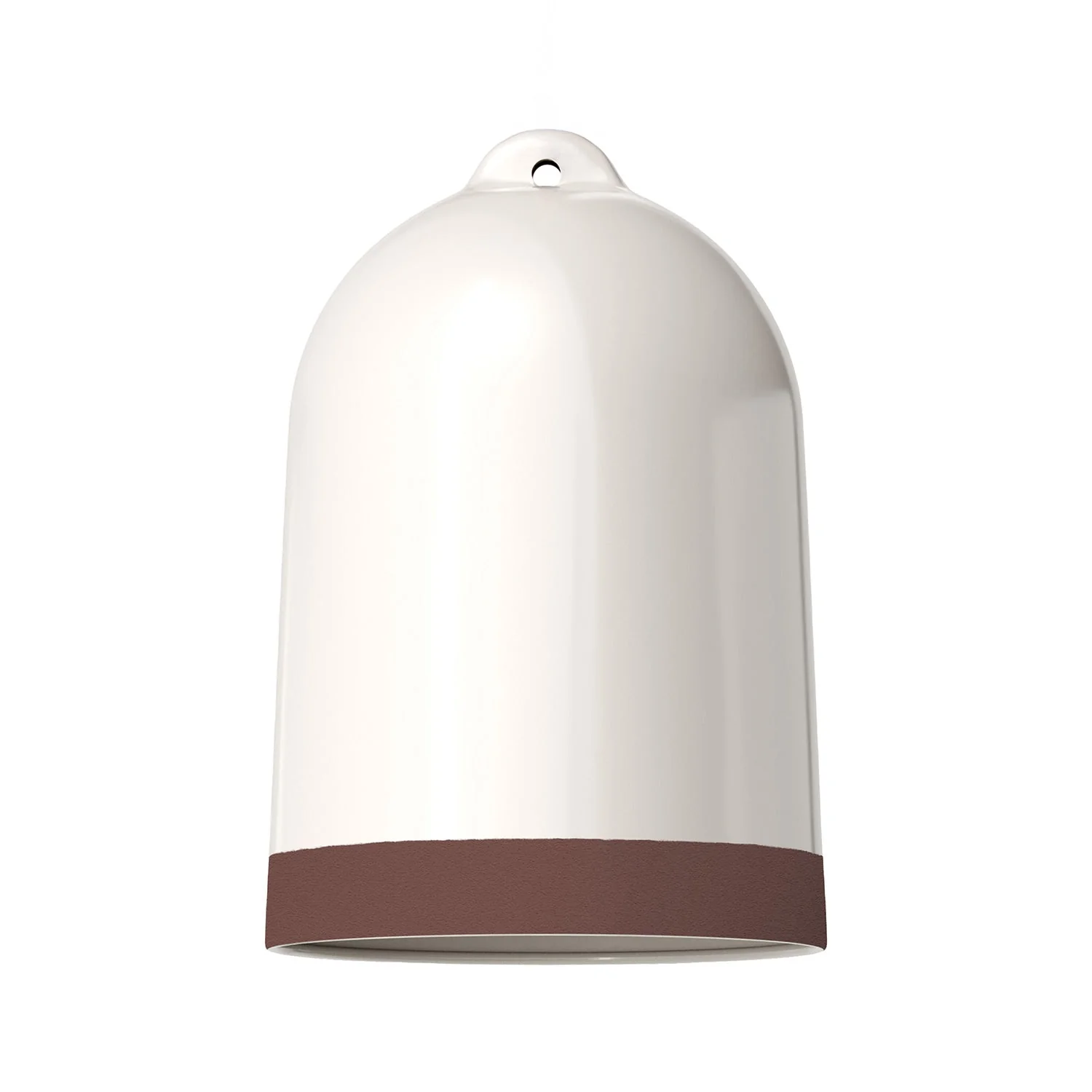Abat-jour Campana XL bicolore en céramique blanc et marron, collection Materia - Fabriqué en Italie - Image 3