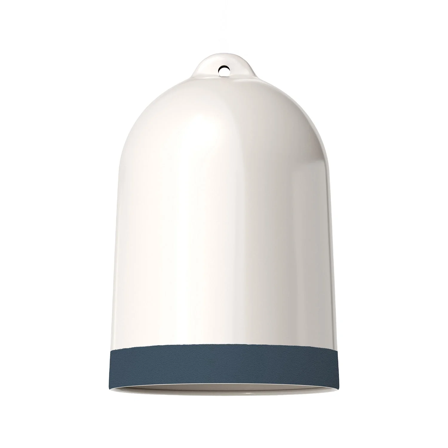 Abat-jour Cloche XL bicolore en céramique Blanc et Pétrole, collection Materia - Fabriqué en Italie - Image 3