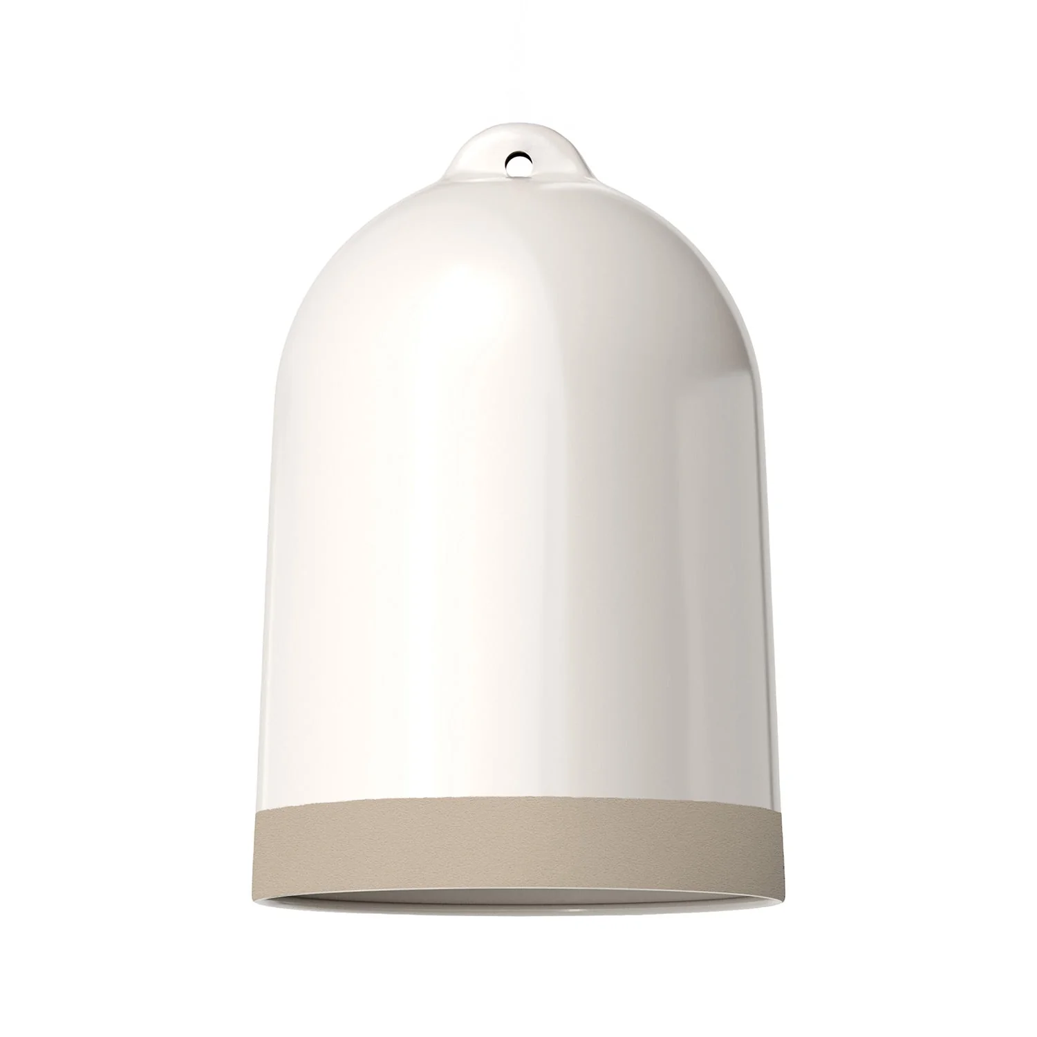 Abat-jour Cloche XL bicolore en céramique Blanc et Taupe, collection Materia - Fabriqué en Italie - Image 3