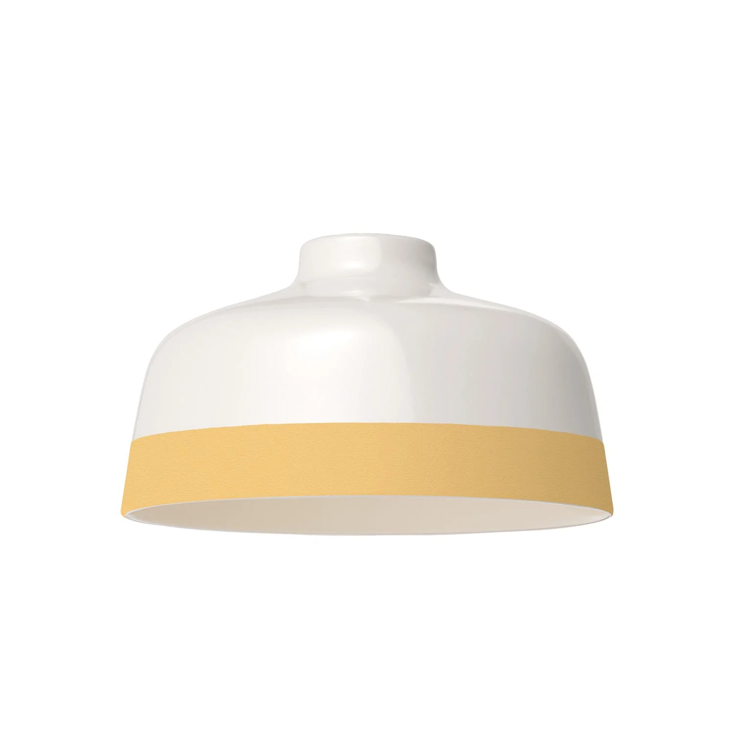 Abat-jour Coppa bicolore en céramique Blanc et Jaune, collection Materia - Fabriqué en Italie - Image 4