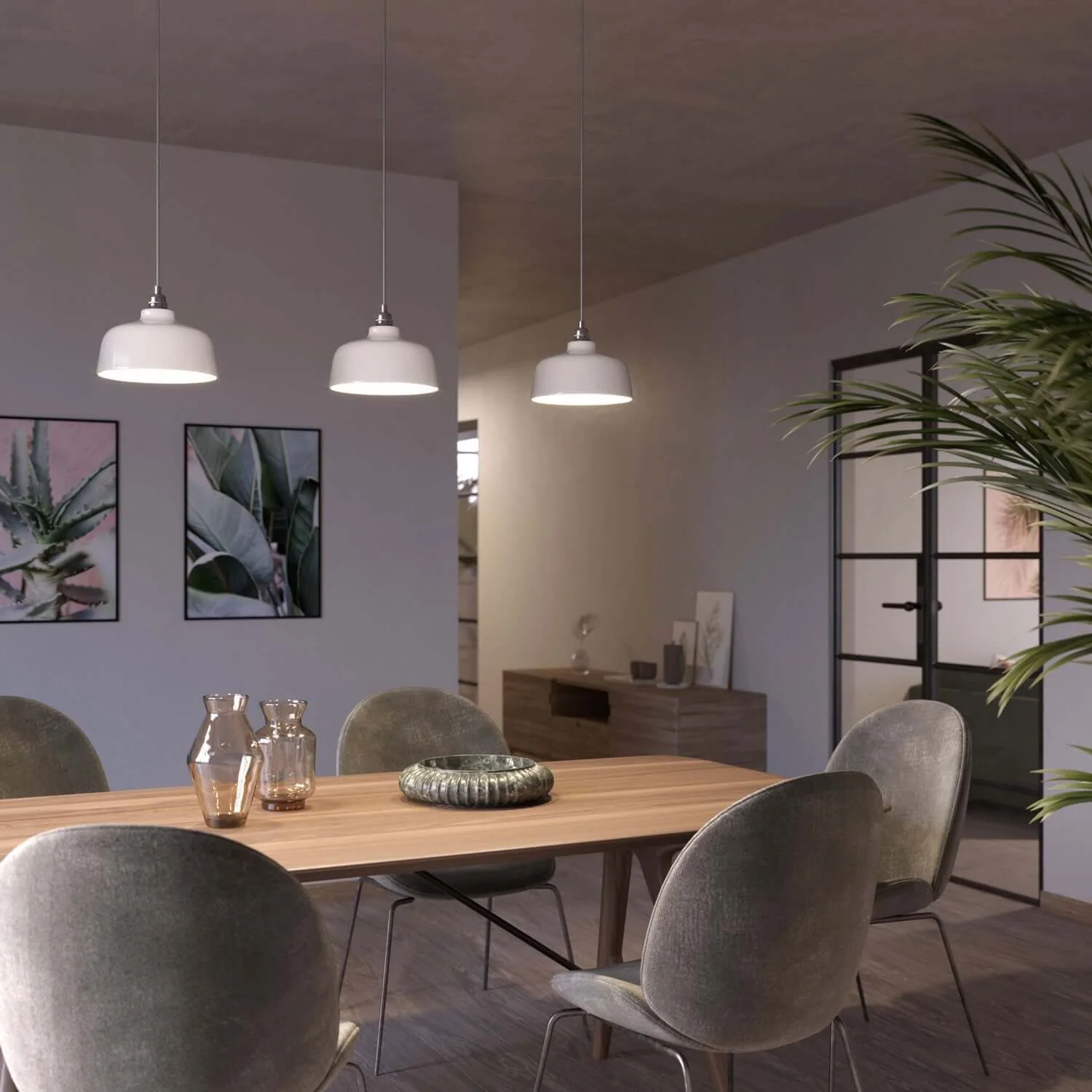 Abat-jour Coppa en céramique, collection Materia - Made in Italy - Blanc brillant - Image 2
