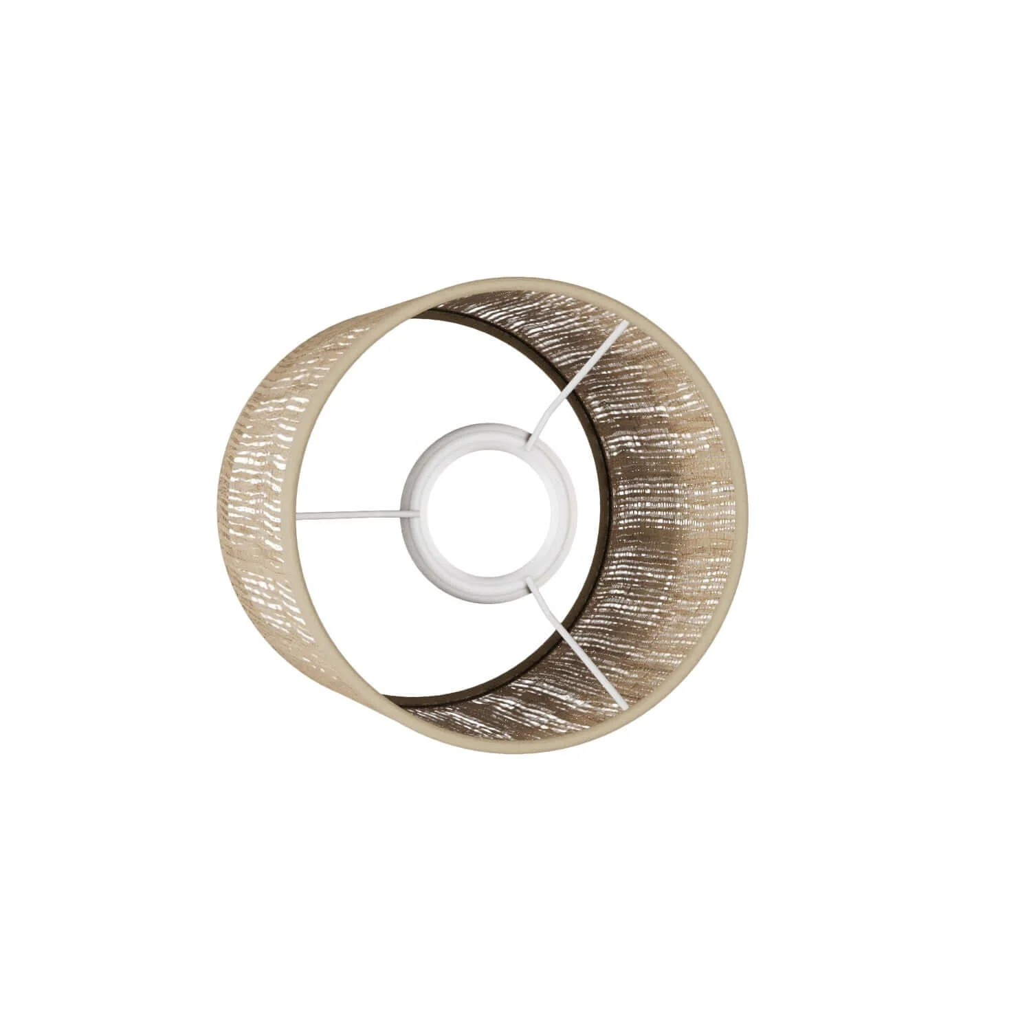 Abat-jour Cylindre en tissu avec culot E27 - 100% Made in Italy - Raphia naturelle - Image 3