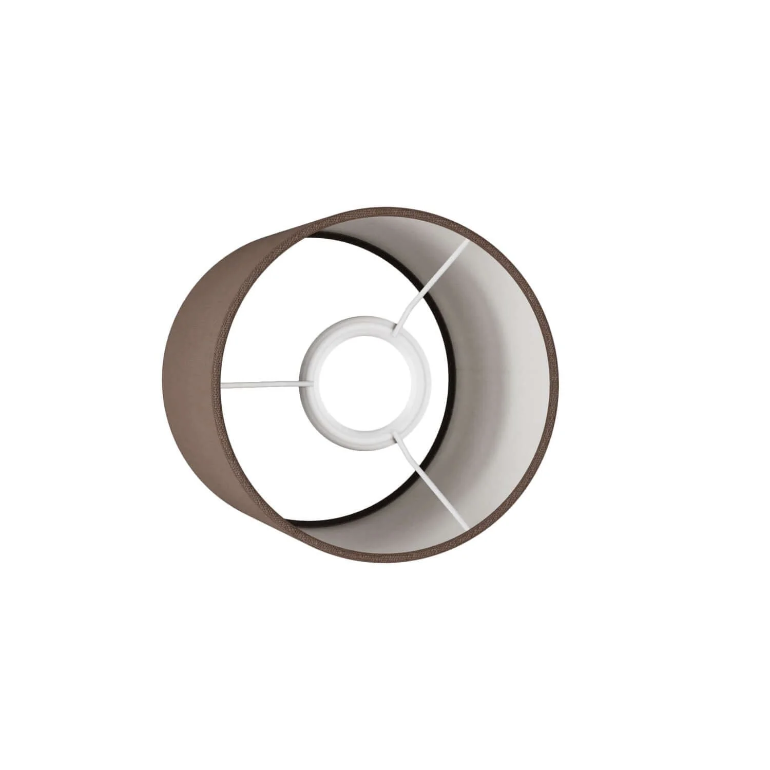 Abat-jour Cylindre en tissu avec douille E27 - 100% Made in Italy - Camelot marron - Image 3