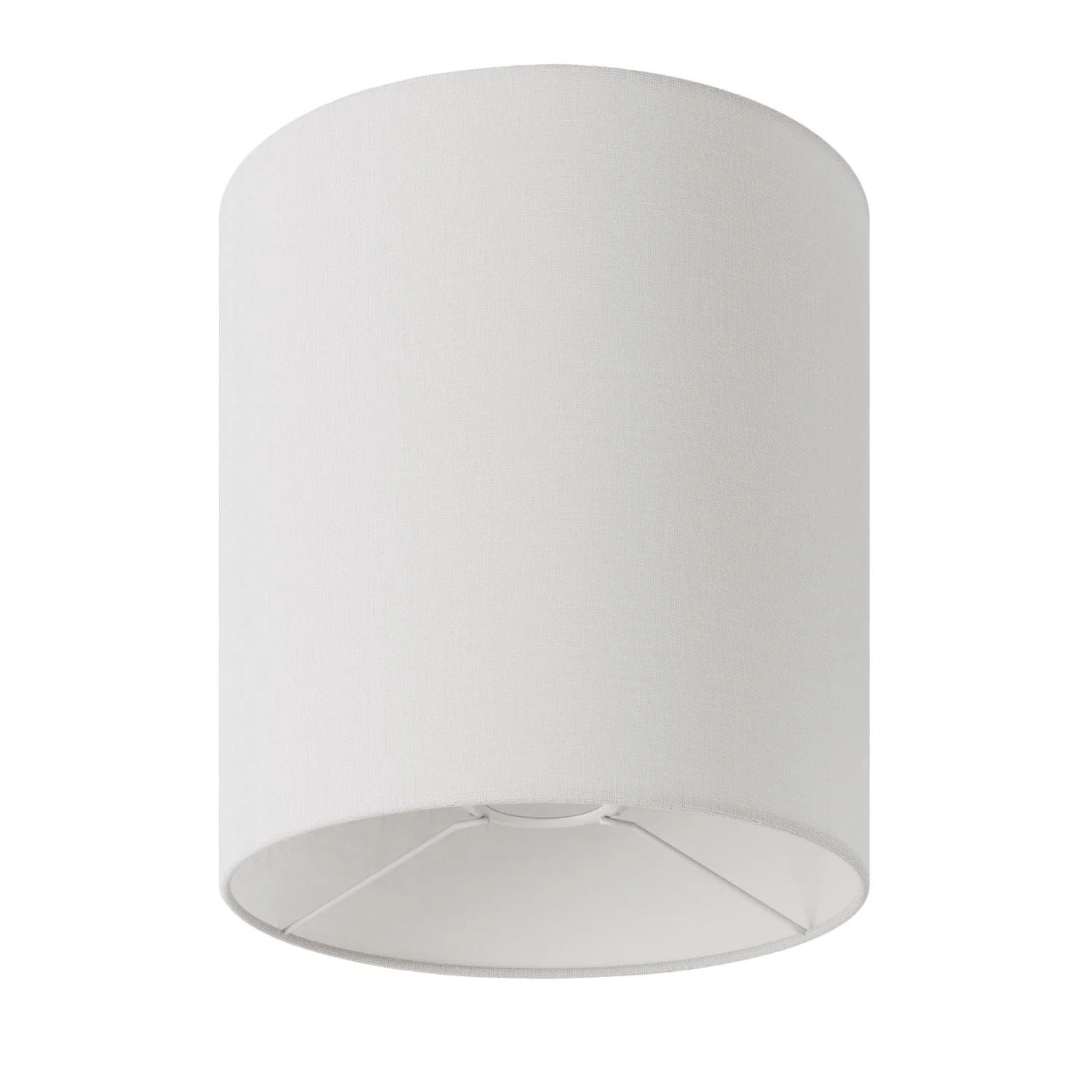 Abat-jour Cylindre M en tissu avec connexion E27 - Fabriqué en Italie - Lin blanc brillant