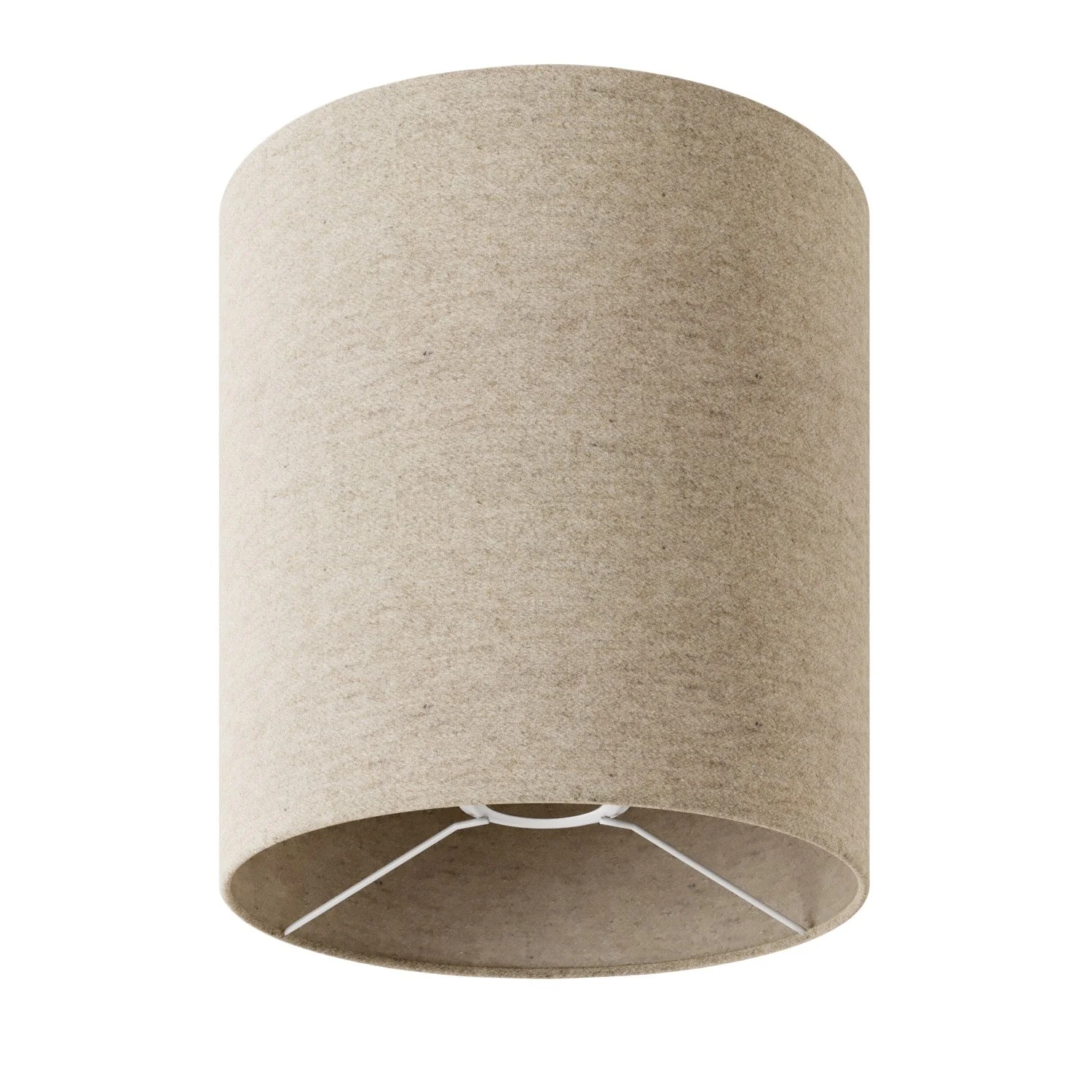 Abat-jour Cylindre M en tissu avec douille E27 - Fabriqué en Italie - Laine Beige