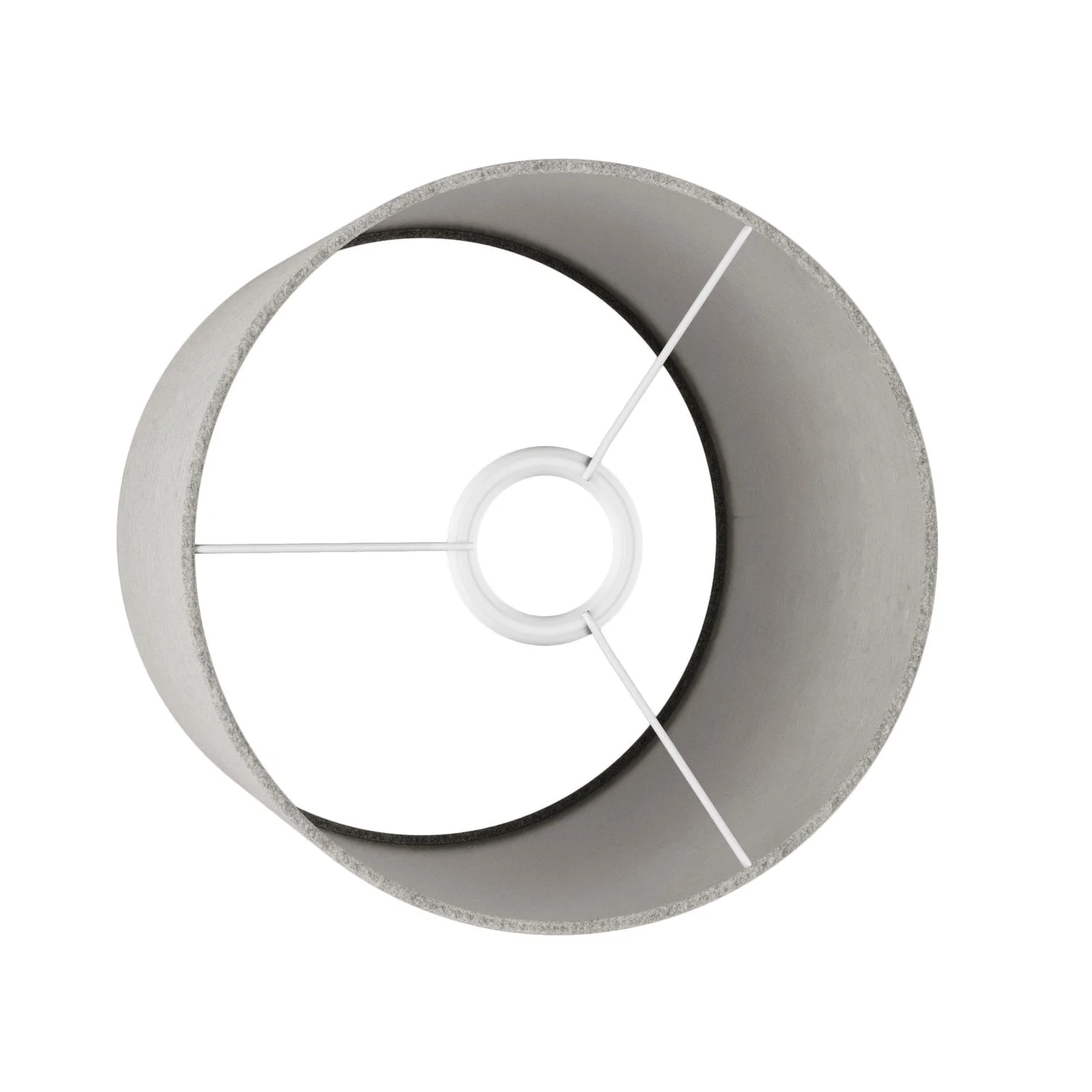 Abat-jour Cylindre M en tissu avec douille E27 - Fabriqué en Italie - Laine Gris Clair - Image 3