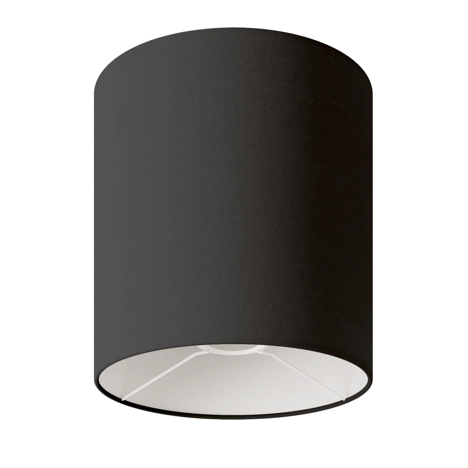 Abat-jour Cylindre M en tissu avec douille E27 - Fabriqué en Italie - Toile anthracite