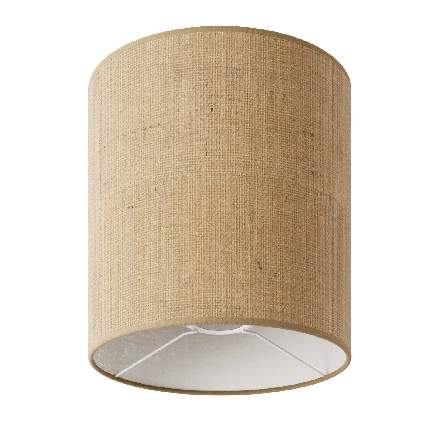 Abat-jour Cylindre M en tissu avec culot E27 - Made in Italy - Jute naturelle