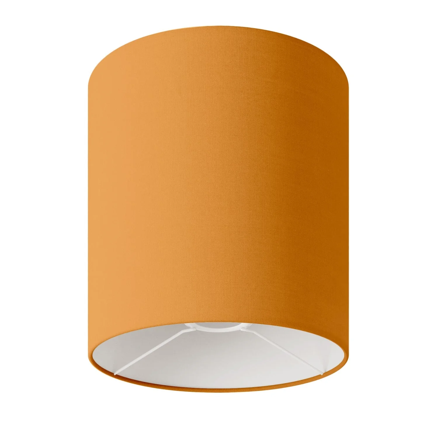Abat-jour Cylindre M en tissu avec douille E27 - Fabriqué en Italie - Toile Mandarine