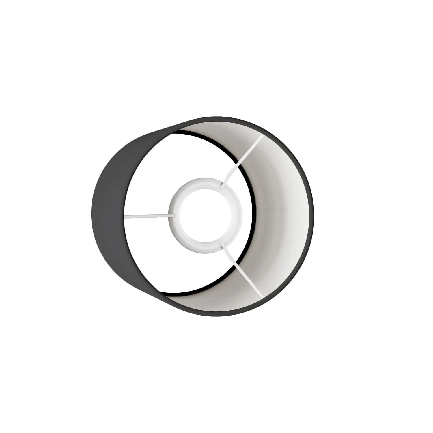 Abat-jour cylindre S en tissu avec douille E27 - Made in Italy - Teletta Anthracite - Image 3