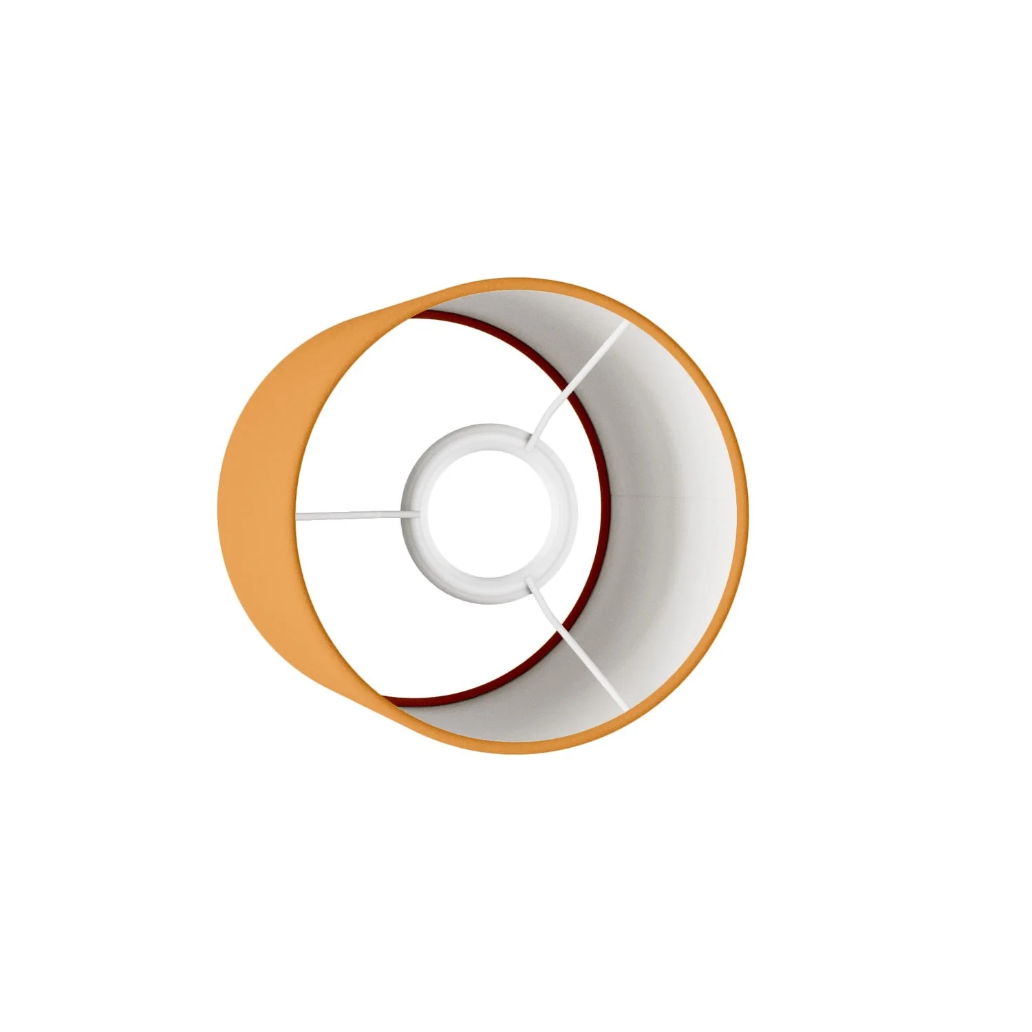 Abat-jour cylindrique S en tissu avec douille E27 - Fabriqué en Italie - Toile Mandarine - Image 3