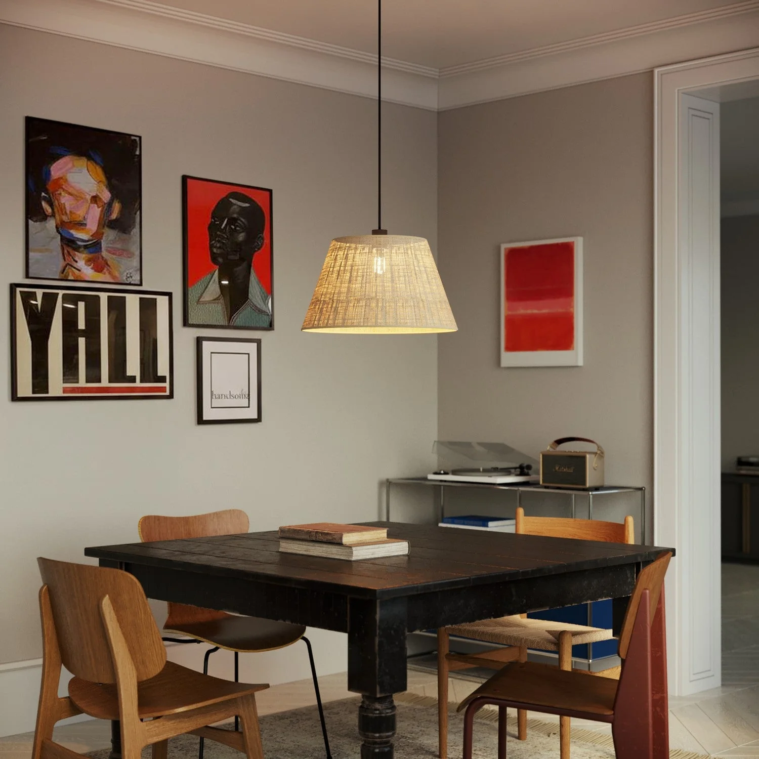Abat-jour Impero L pour suspension avec douille E27 - Made in Italy - Raphia - Image 2
