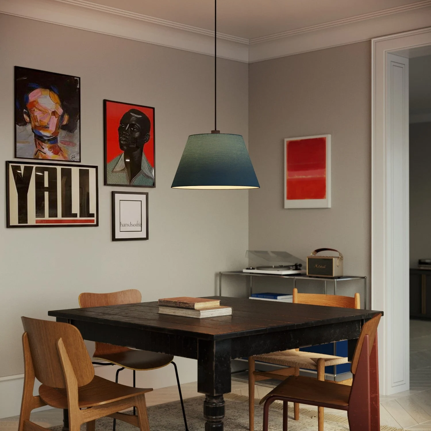 Abat-jour Impero L pour suspension avec douille E27 - Made in Italy - Teletta Bleu Clair - Image 2