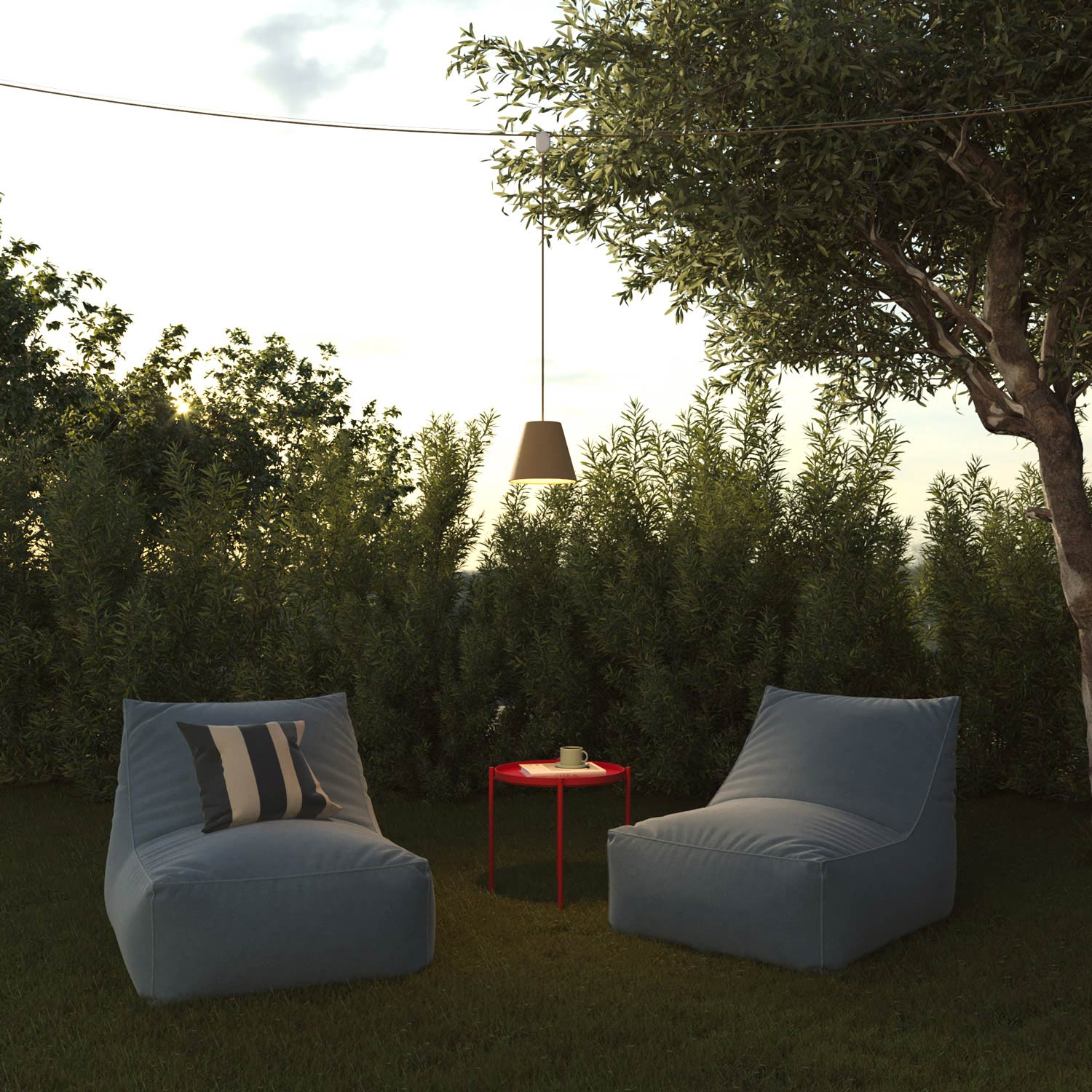 Abat-jour Impero d’extérieur en PVC Bernice taupe avec douille E27 - Made in Italy - Image 3