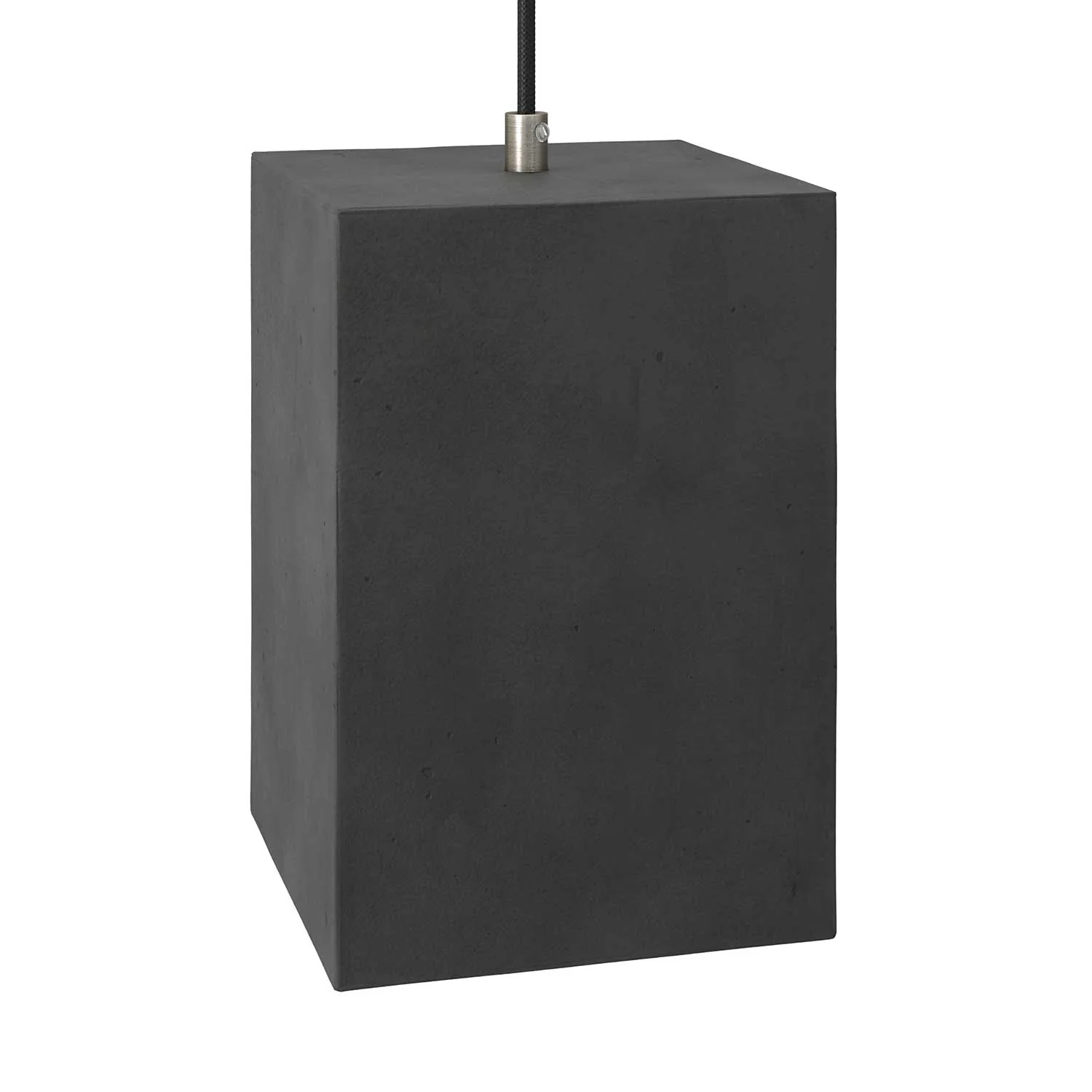 Abat-jour en ciment Cubo pour lampe suspendue, complet avec serre-câble et douille E27 - Ciment foncé