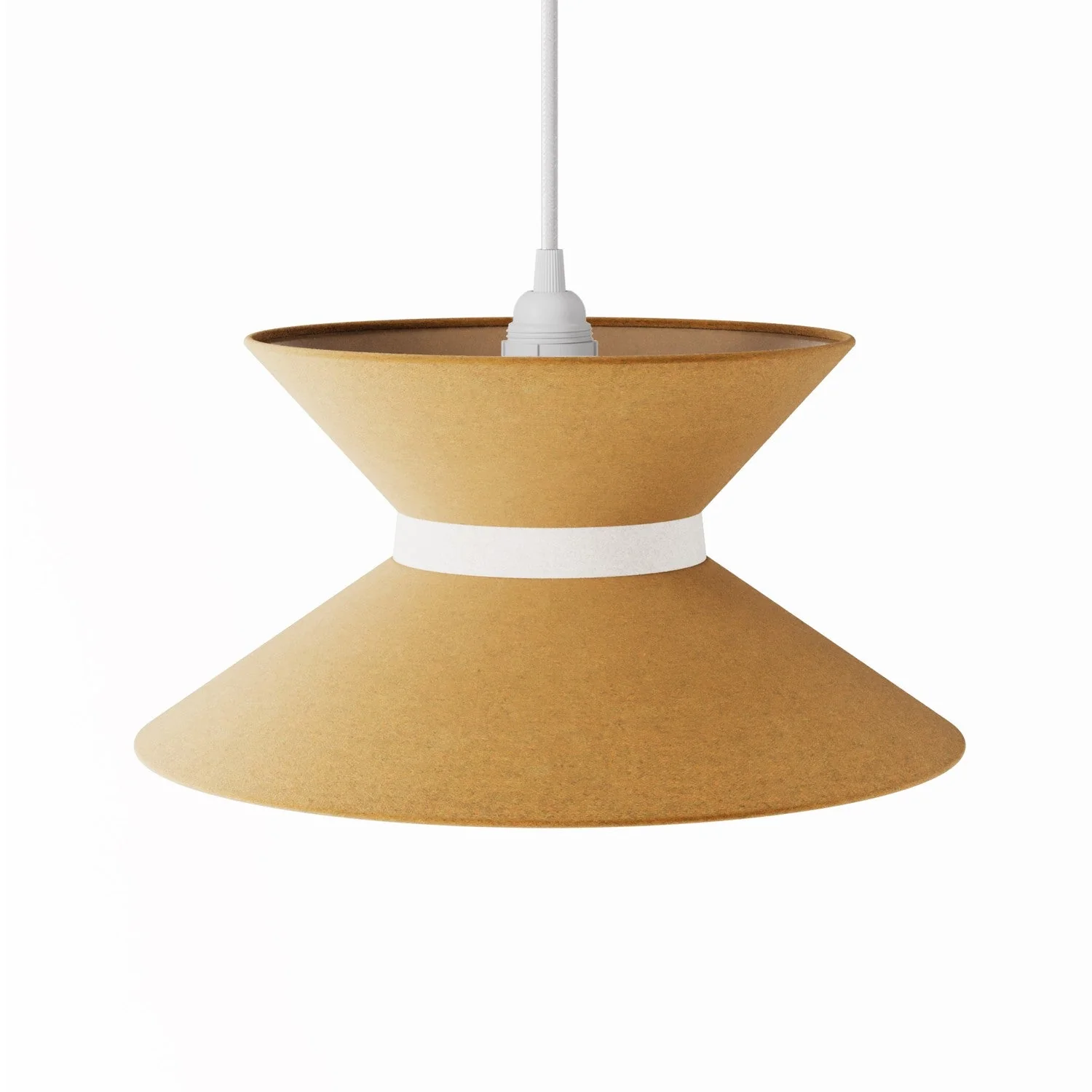 Abat-jour en tissu Clessidra pour suspension – Laine Moutarde - Image 4