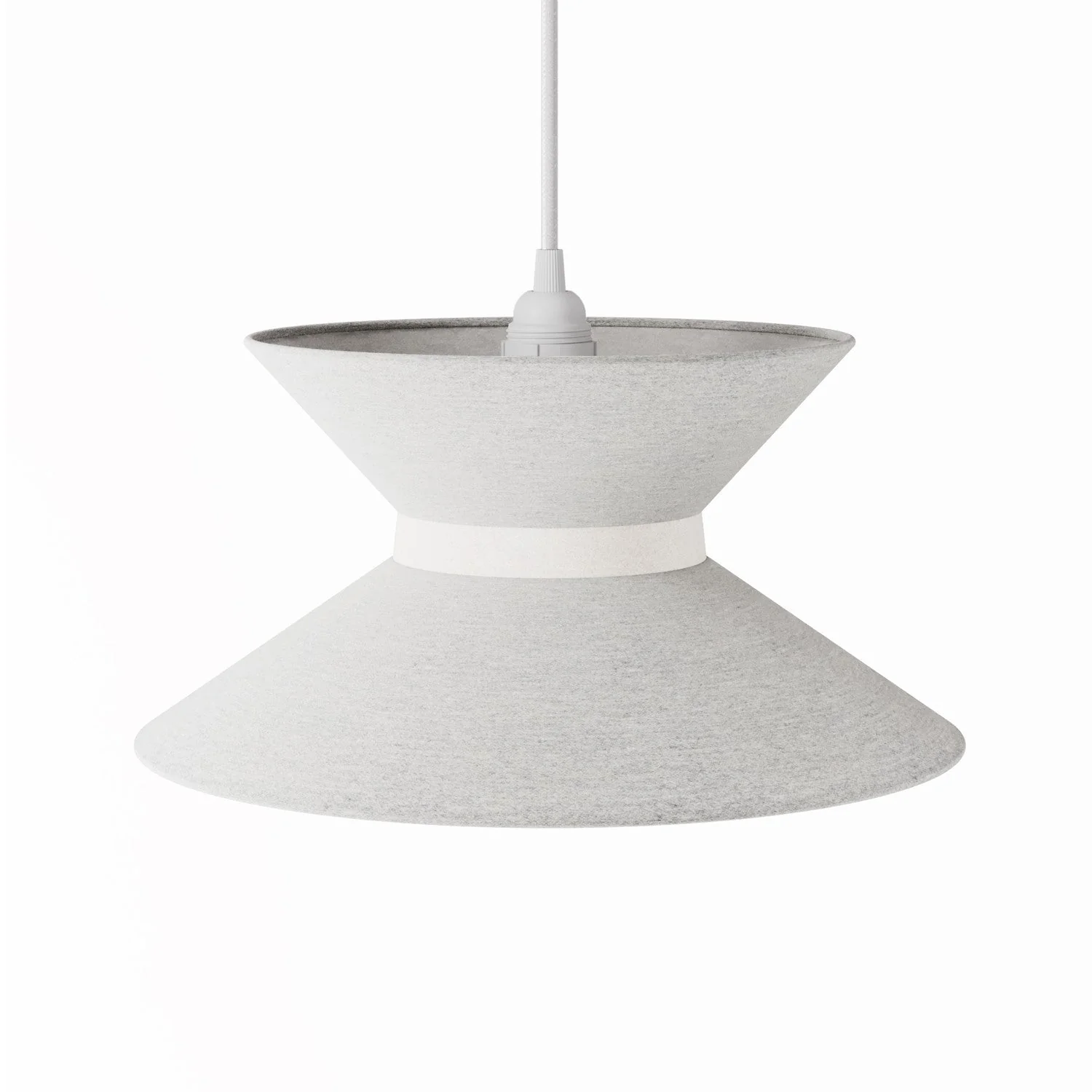 Abat-jour en tissu Clessidra pour suspension - Laine Gris Clair - Image 4