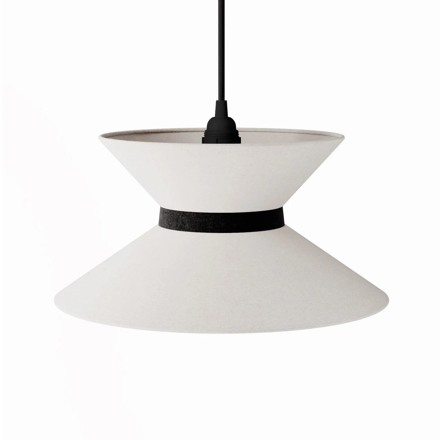 Abat-jour en tissu Sablier pour lampe suspendue - Laine Sable - Image 13