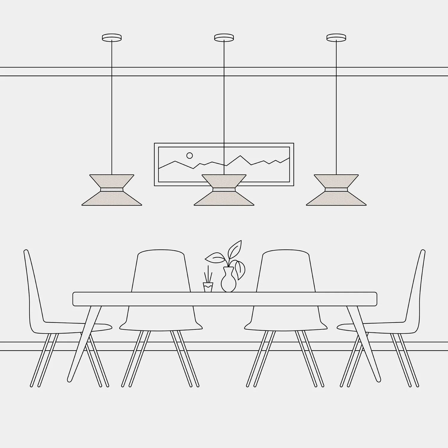 Abat-jour en tissu Sablier pour lampe suspendue - Laine Sable - Image 6