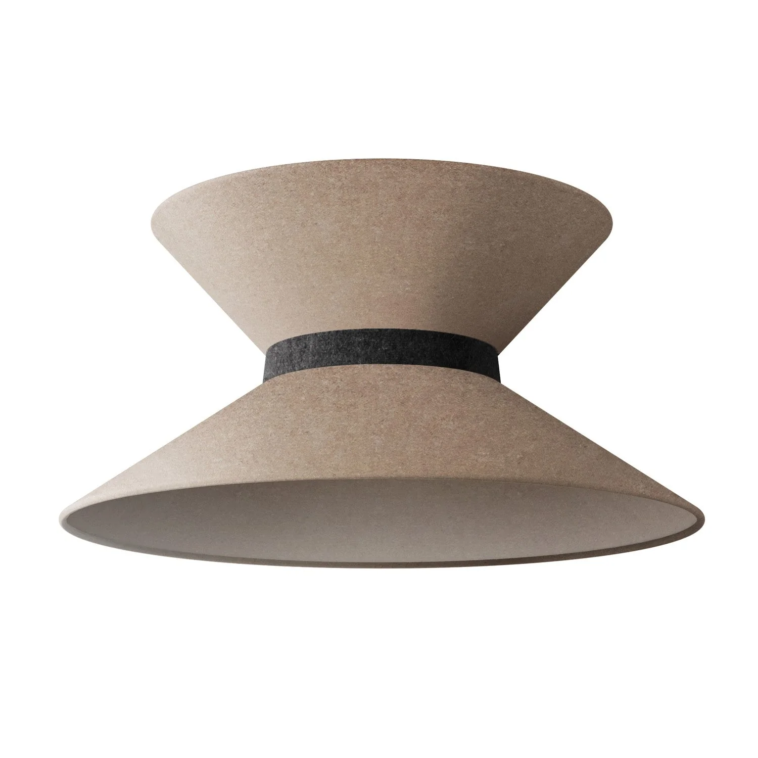 Abat-jour en tissu Sablier pour suspension - Laine Marron - Image 10
