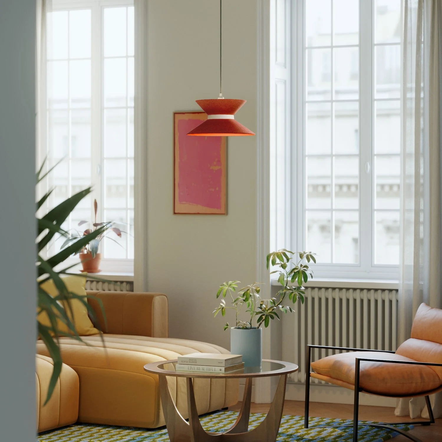 Abat-jour en tissu Sablier pour suspension - Laine Homard - Image 2