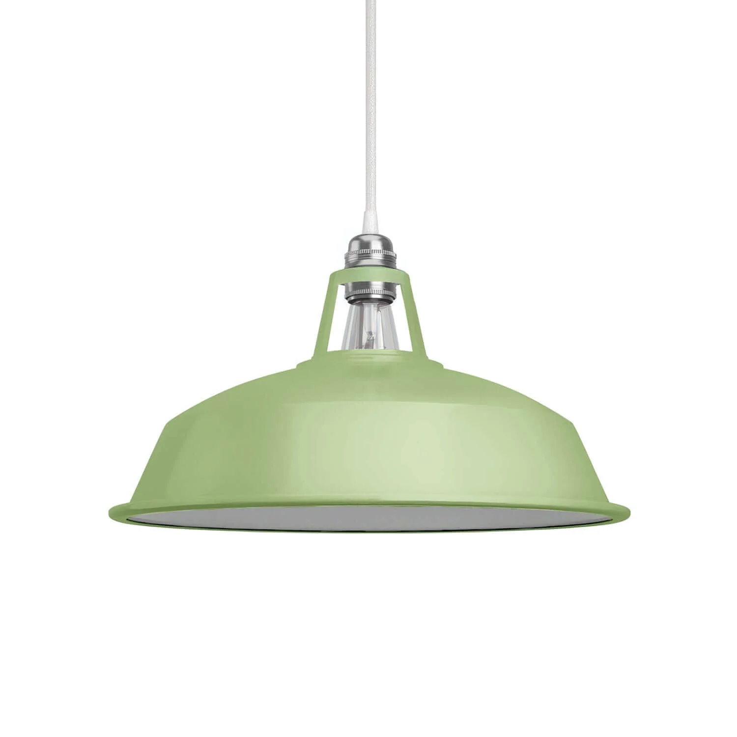 Abat-jour Harbour en métal émaillé avec douille E27, diamètre 38 cm – Vert prairie