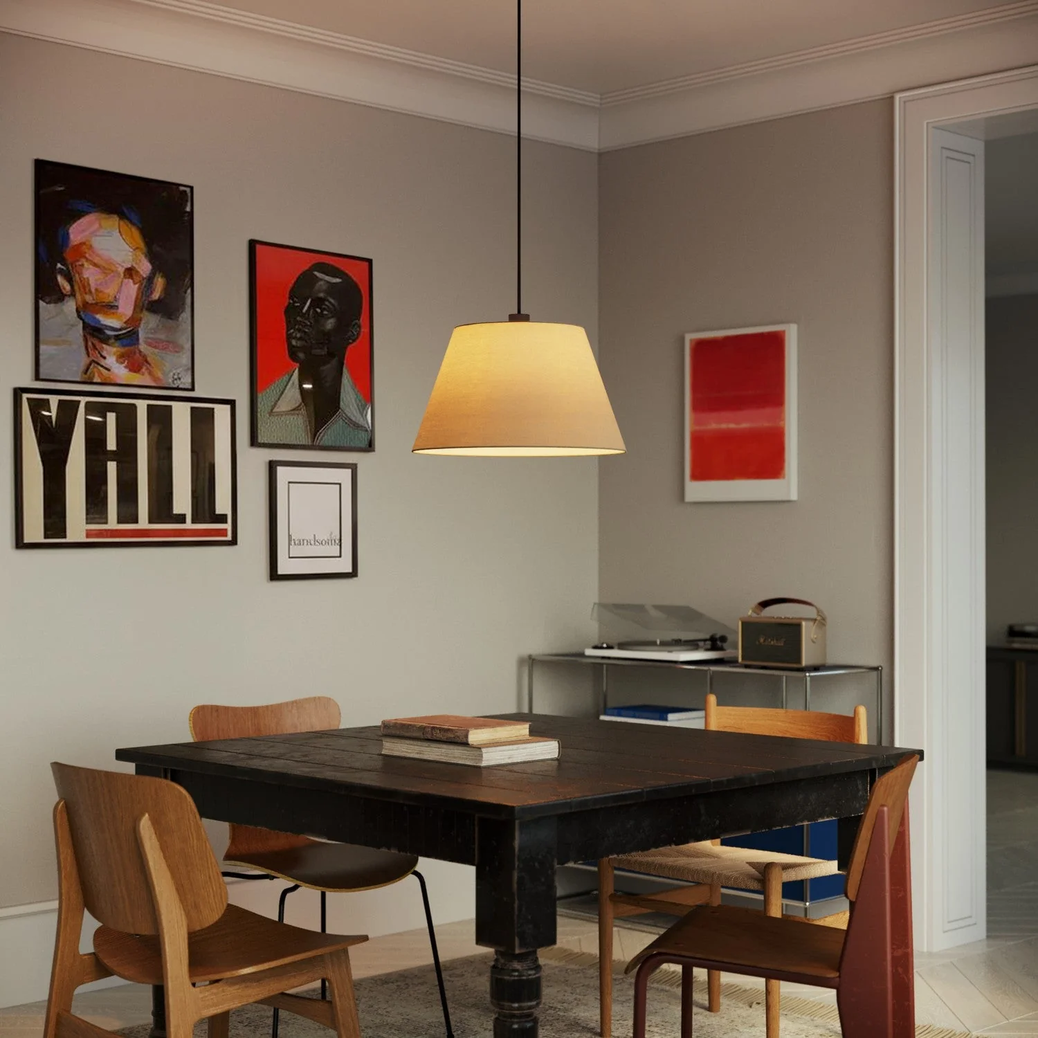 Abat-jour Impero L pour suspension avec douille E27 - Made in Italy - Arenal Taupe - Image 2