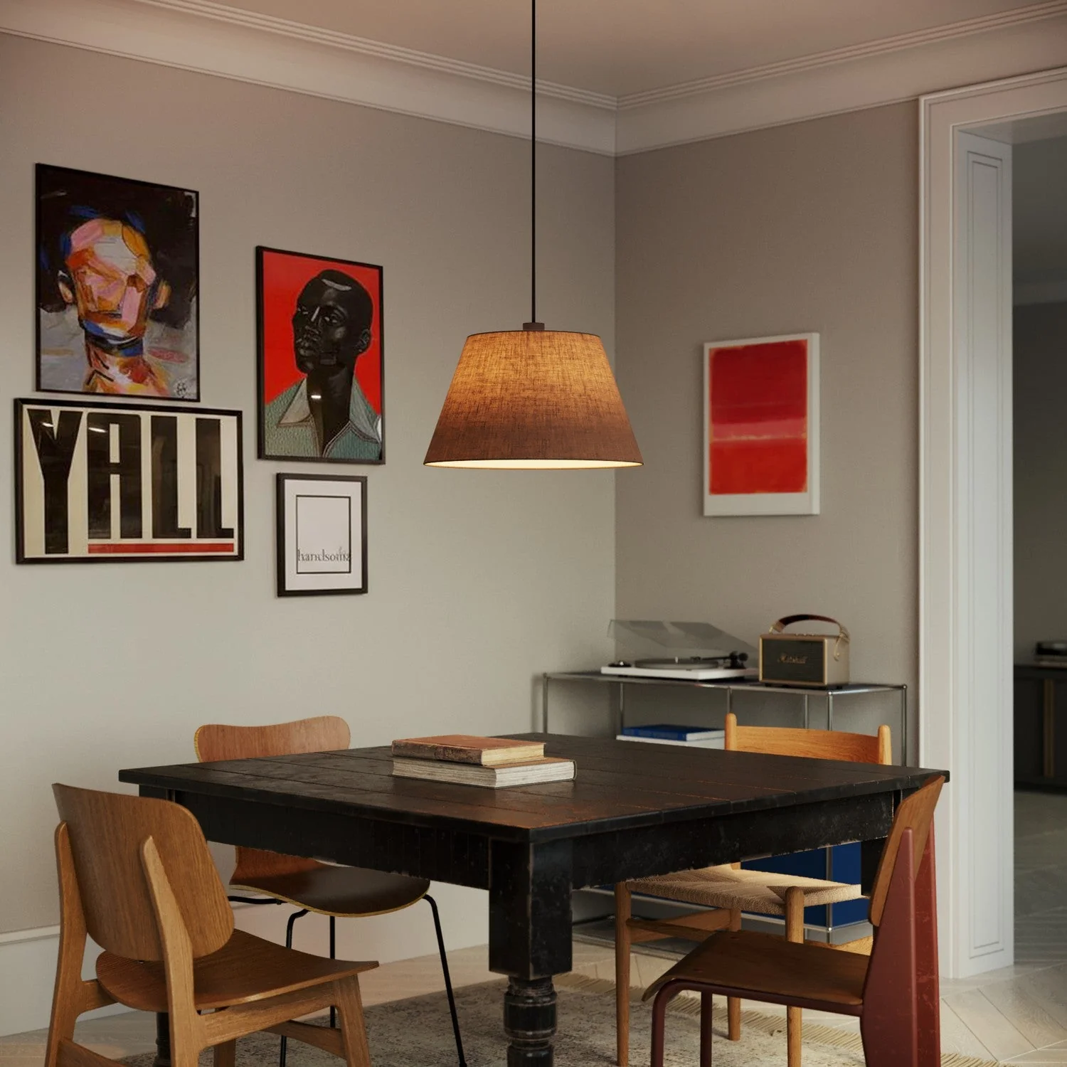 Abat-jour Impero L pour suspension avec douille E27 - Made in Italy - Camelot Marron - Image 2