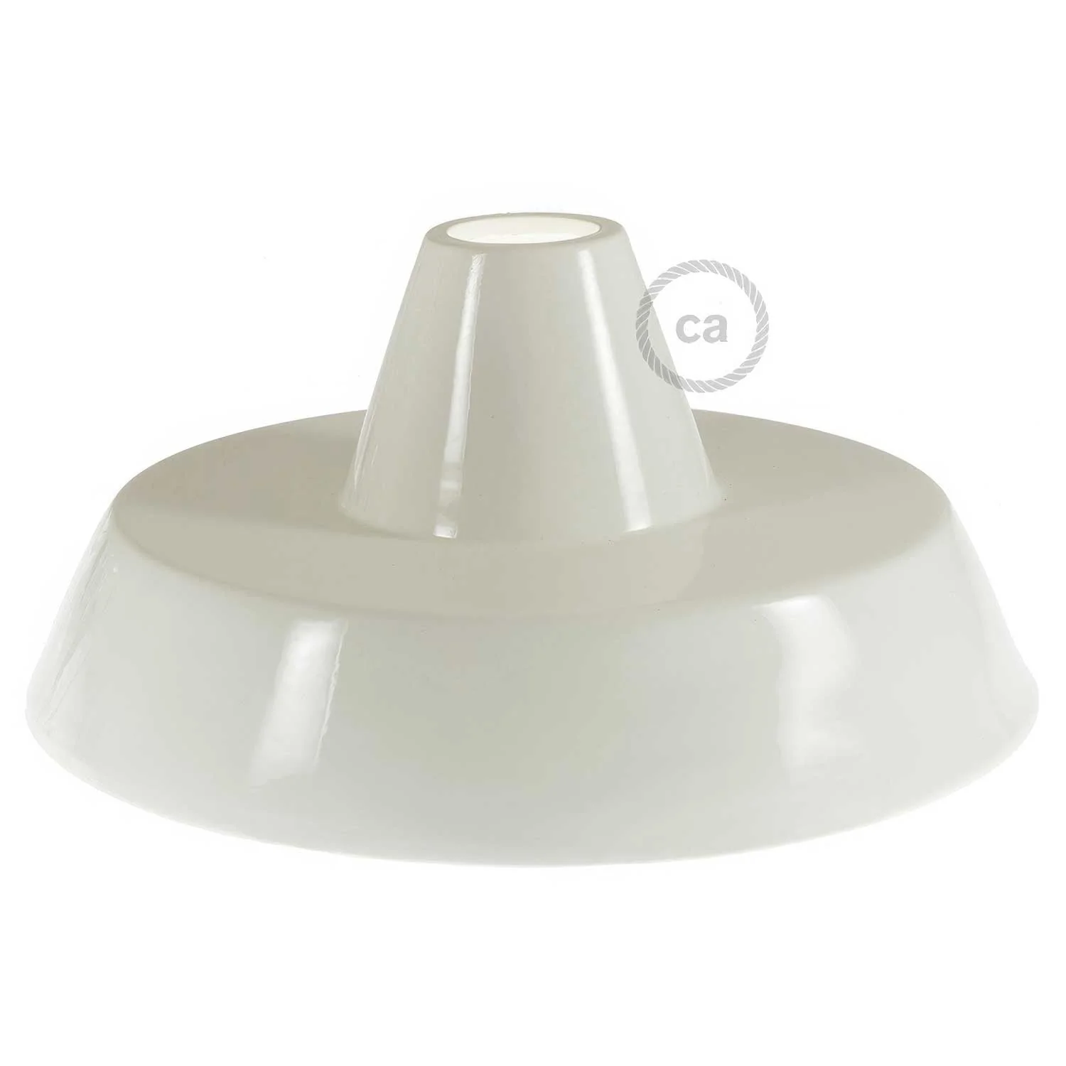 Abat-jour industriel en céramique pour suspension - Fabriqué en Italie - Blanc brillant - Image 3