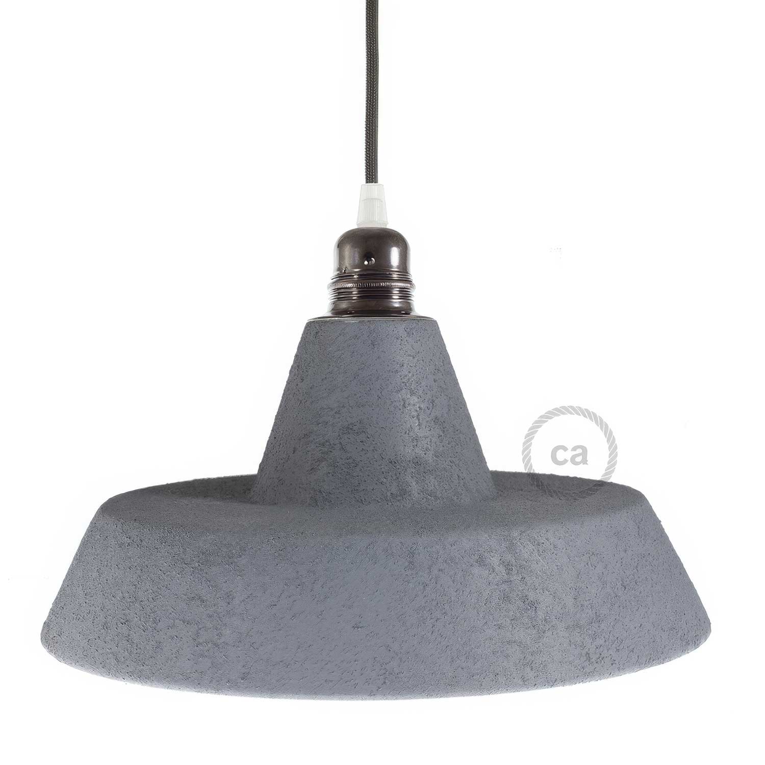 Abat-jour industriel en céramique pour suspension - Fabriqué en Italie - Effet béton