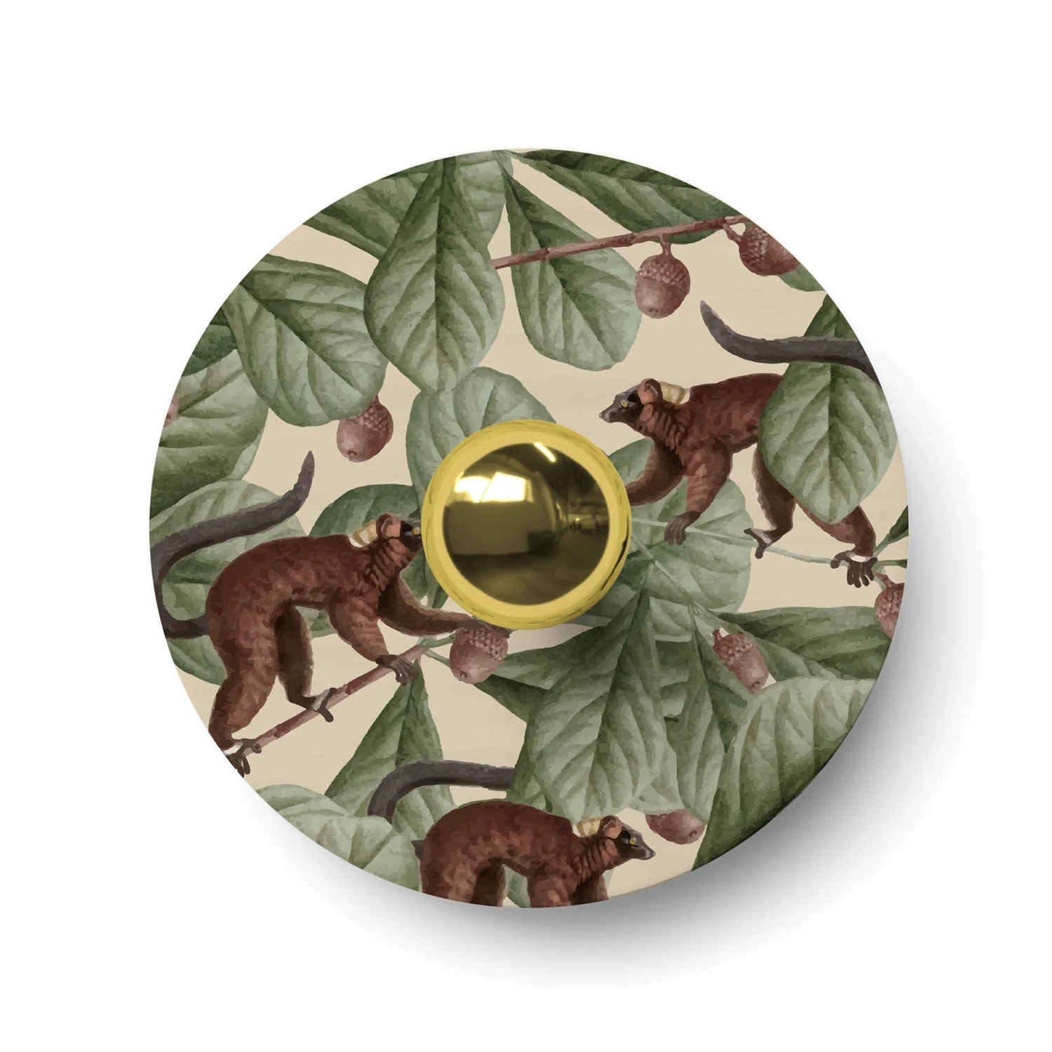 Abat-jour mini plat Ellepì avec animaux de la jungle 'Wildlife Whispers' Animaux Lémuriens, diamètre 24 cm - Made in Italy - Image 3