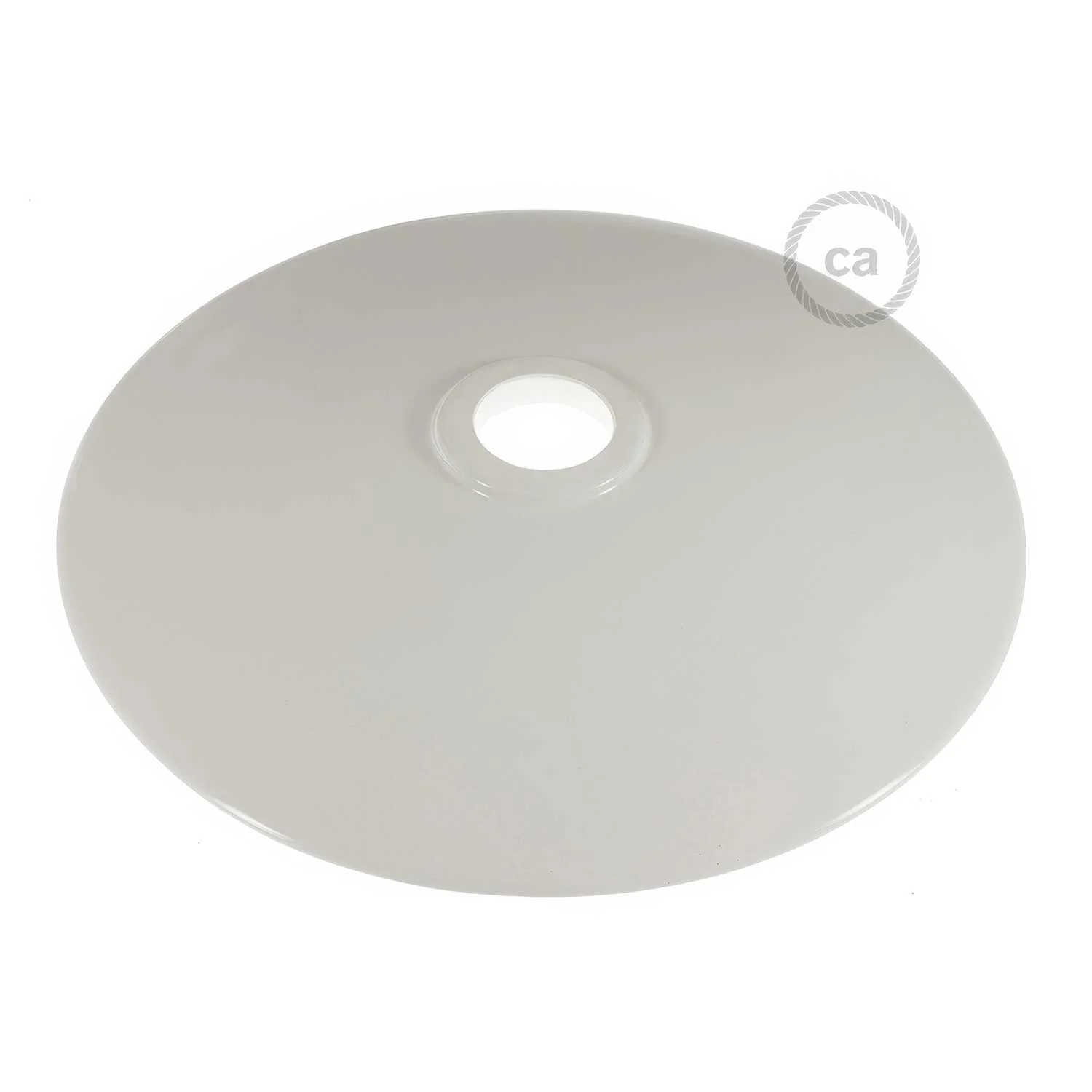 Abat-jour plat en céramique pour suspension - Made in Italy - Blanc brillant - Image 3