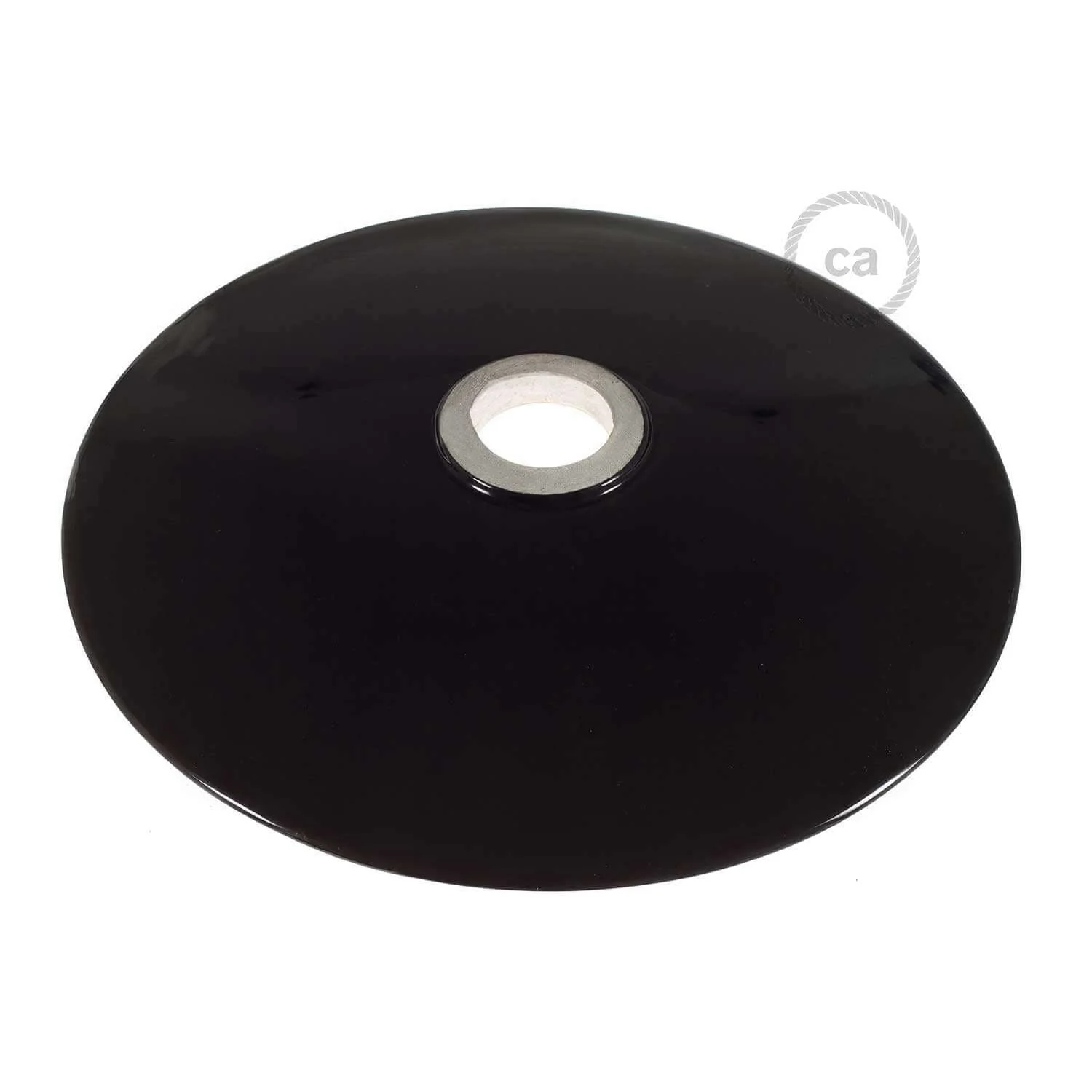 Abat-jour plat en céramique pour suspension - Fabriqué en Italie - Noir - Cuivre - Image 3
