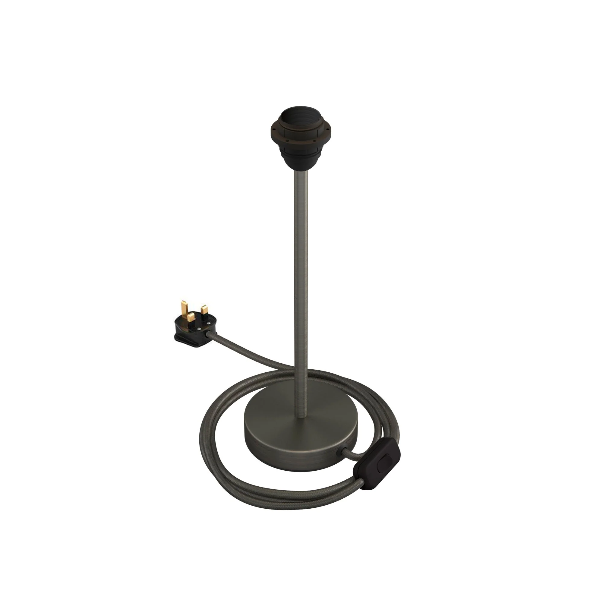 Rehausseur pour abat-jour - Lampe de table en métal et fiche UK - Titane satiné - Image 9