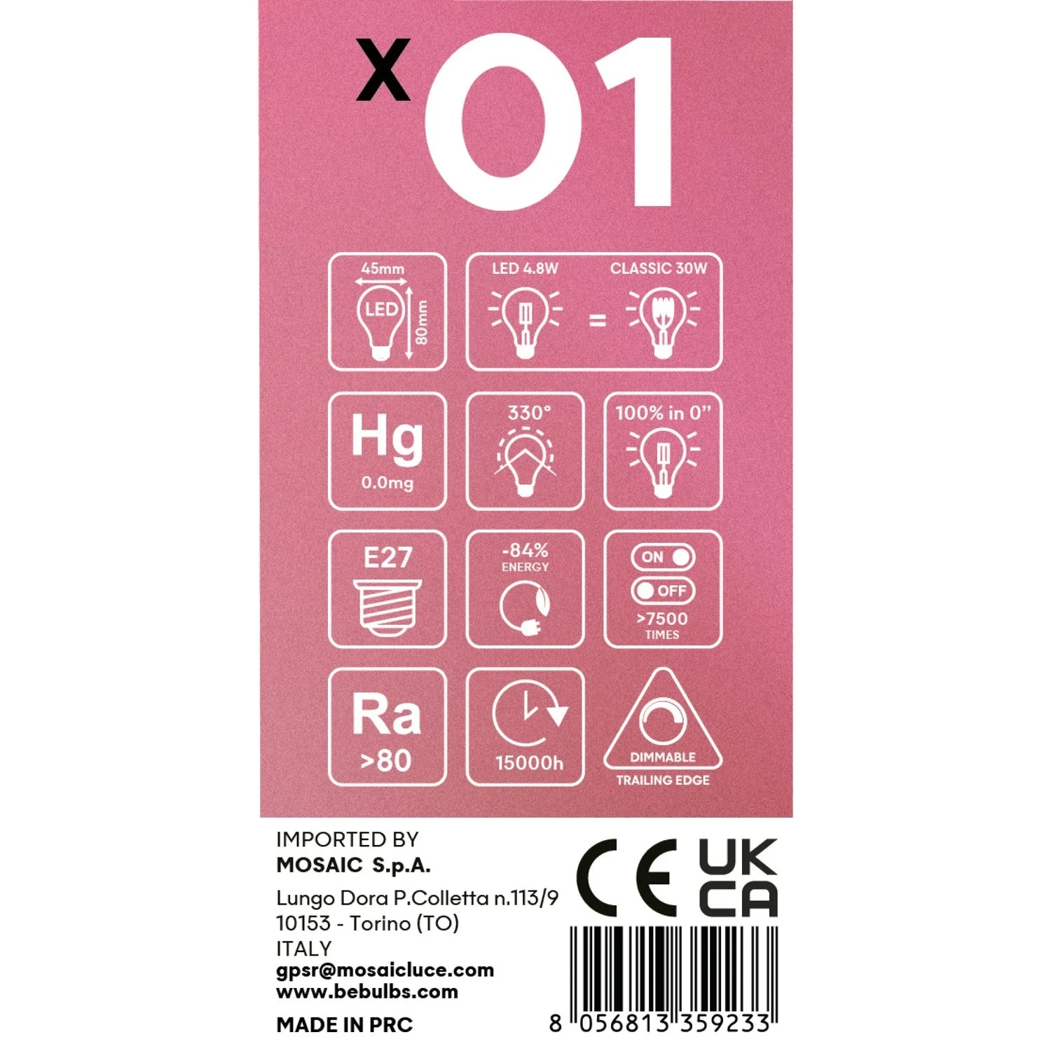 Ampoule LED à filament croisé Mini Globe G45 4,8W 400 lm E27 2200K dimmable - X01 - Image 5