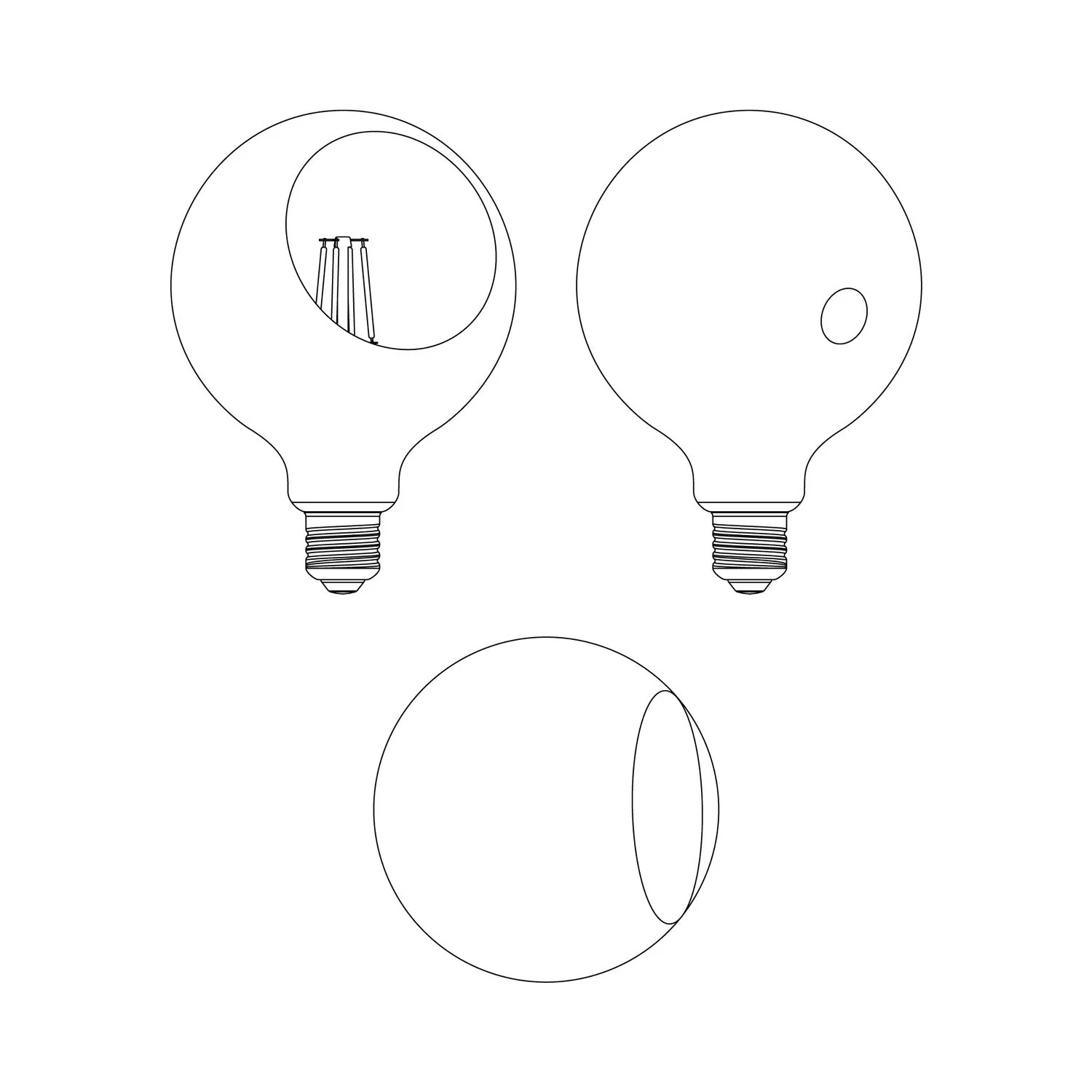 Ampoule LED Camo G125 4,8W 806Lm E27 2700K Dimable - Blanc - Image 4