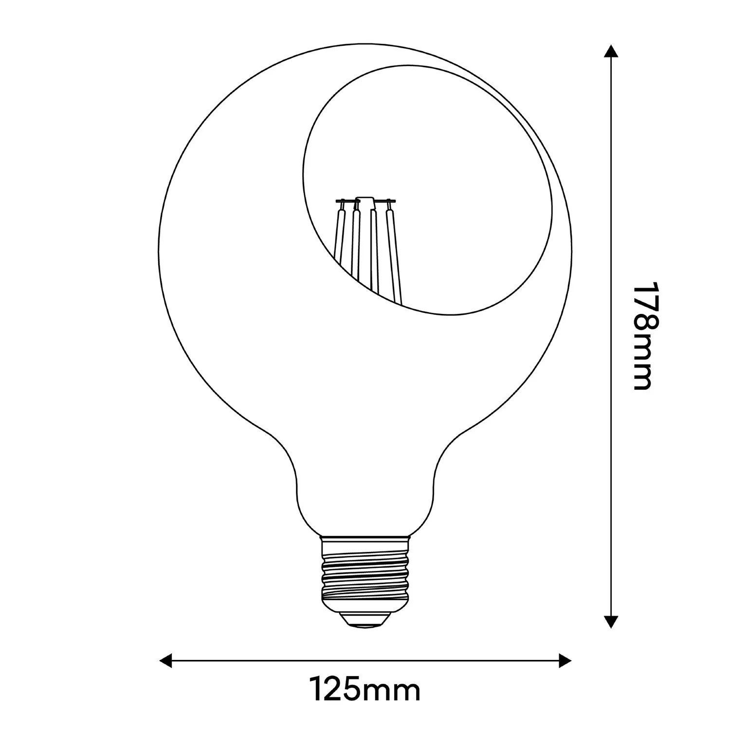 Ampoule LED Camo G125 4,8W 806Lm E27 2700K Dimable - Blanc - Image 5