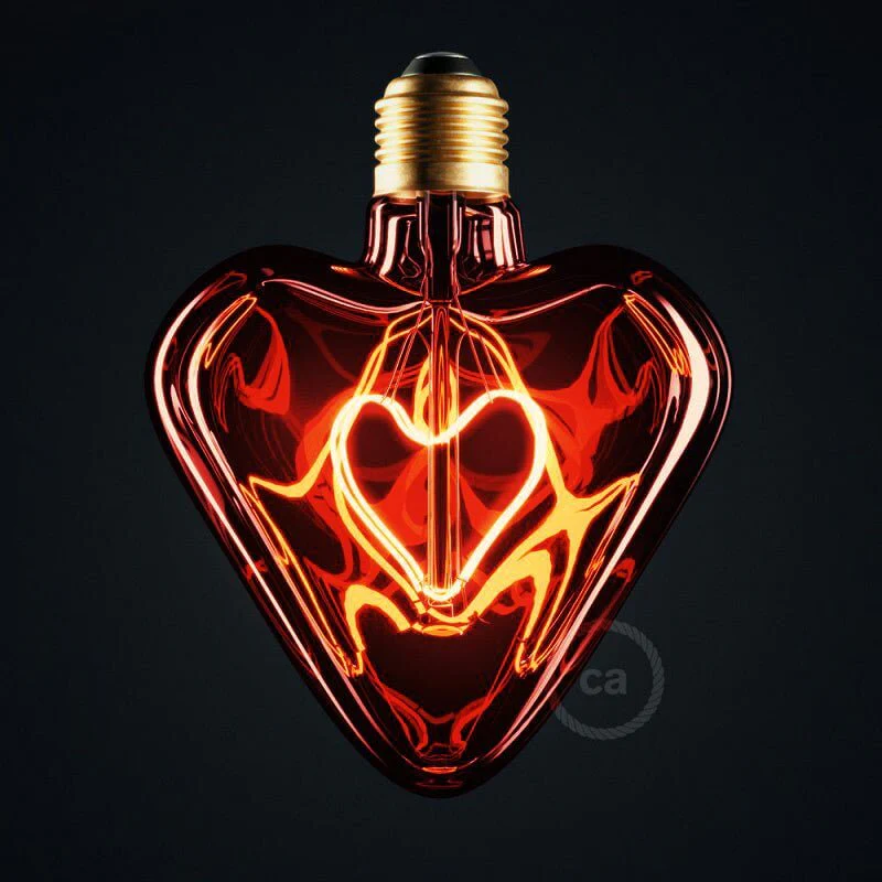 Ampoule LED Cœur Rouge 5W 150Lm E27 Décorative 2000K Dimmable - Image 2