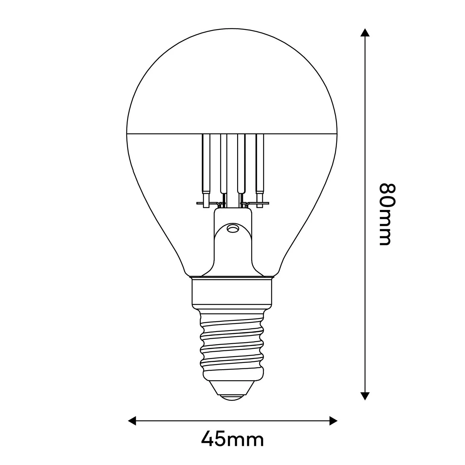 Ampoule LED Demi-Sphère Argent Mini Globe G45 4,8W 380Lm E14 2700K Dimmable - A01 - Image 3